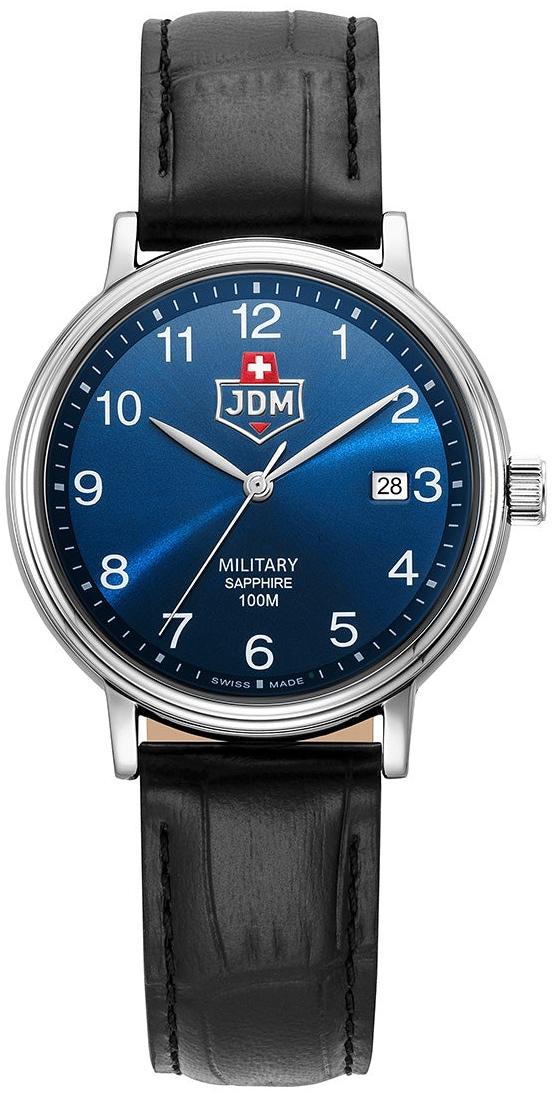 Kilo II męski 40 mm z cyframi i niebieską tarczą JDM Military JDM-WG026-03 