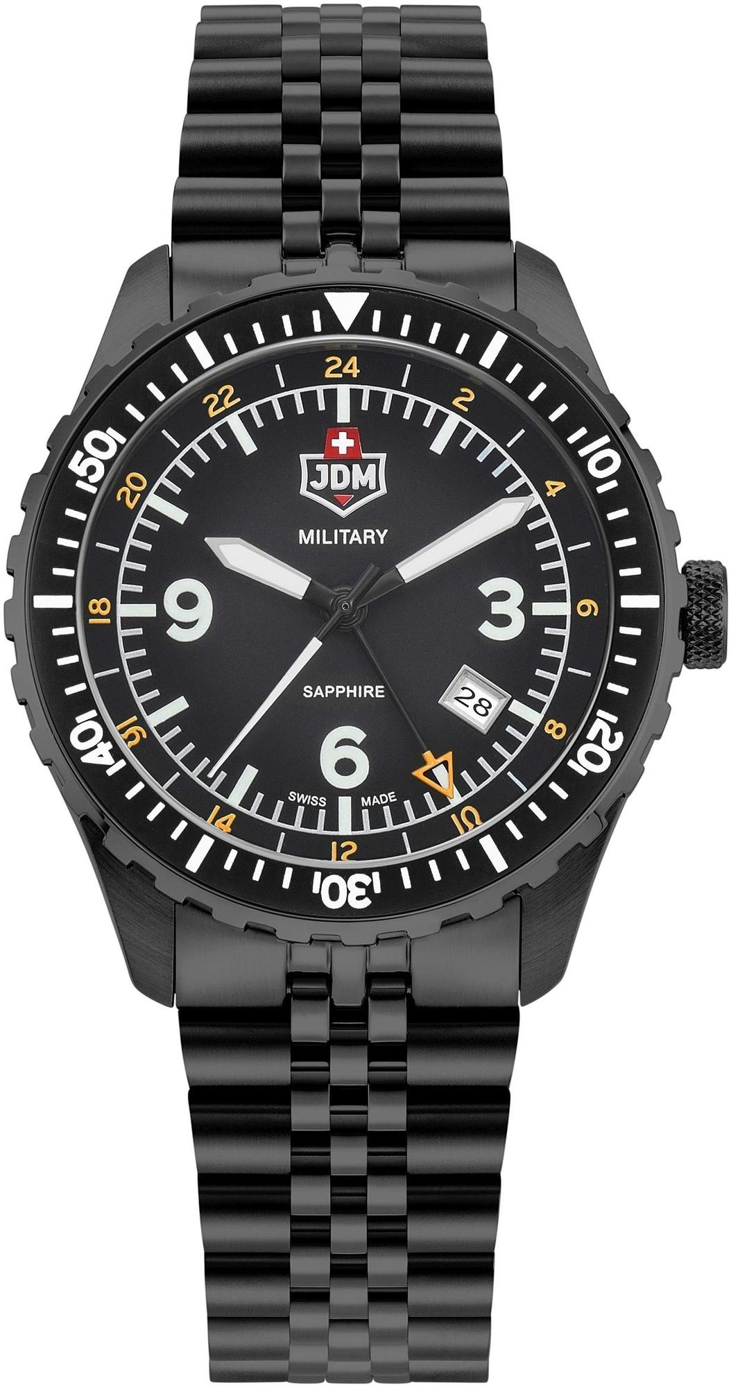 Wingman męski czarny ze wskazówką 24h JDM Military JDM-WG028-01 