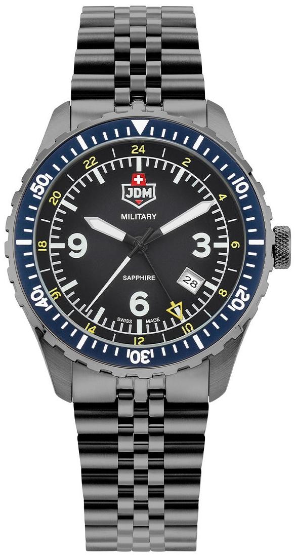 Wingman męski grafitowy ze wskazówką 24h JDM Military JDM-WG028-02 
