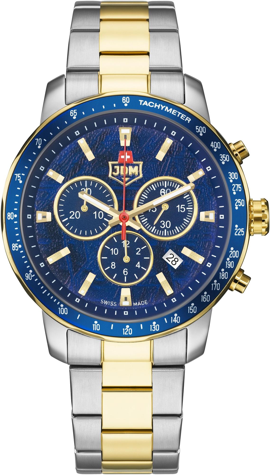 Challenger Chrono męski bicolor 42 mm na bransolecie JDM Military JDM-WG033-03 