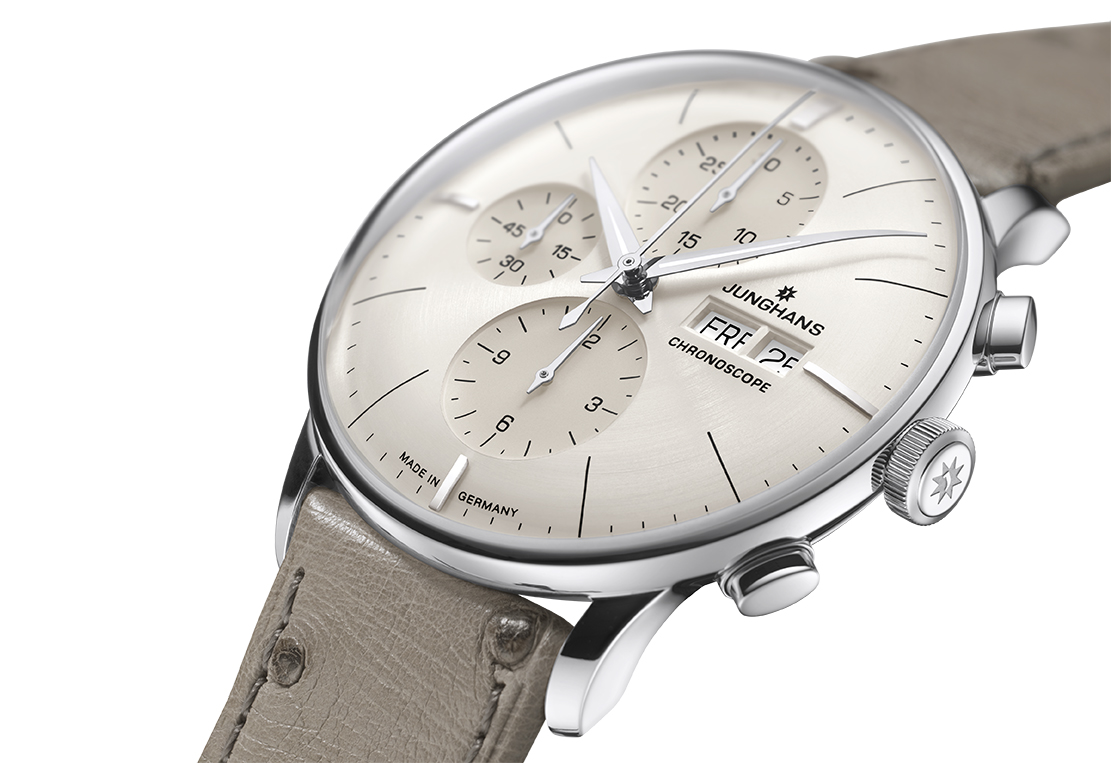 Junghans 27-422302 zegarek srebrny elegancki Meister pasek