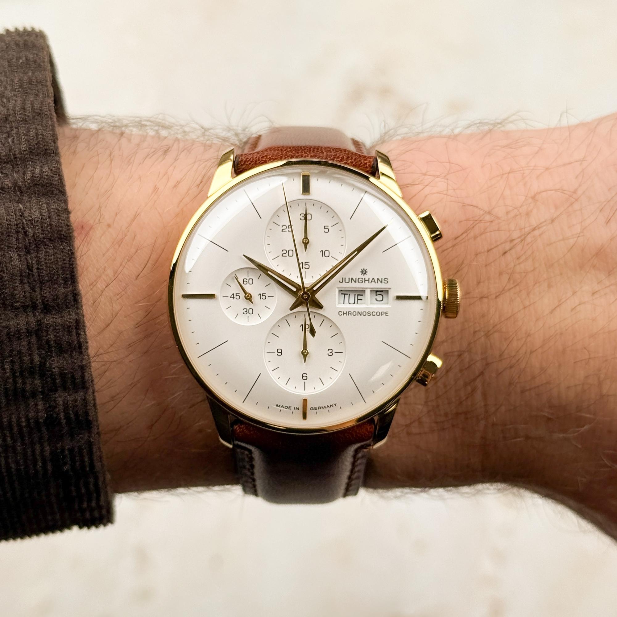 Junghans 27-762003 Meister Meister Chronoscope Date English zegarek męski elegancki szafirowe - miniatura 8