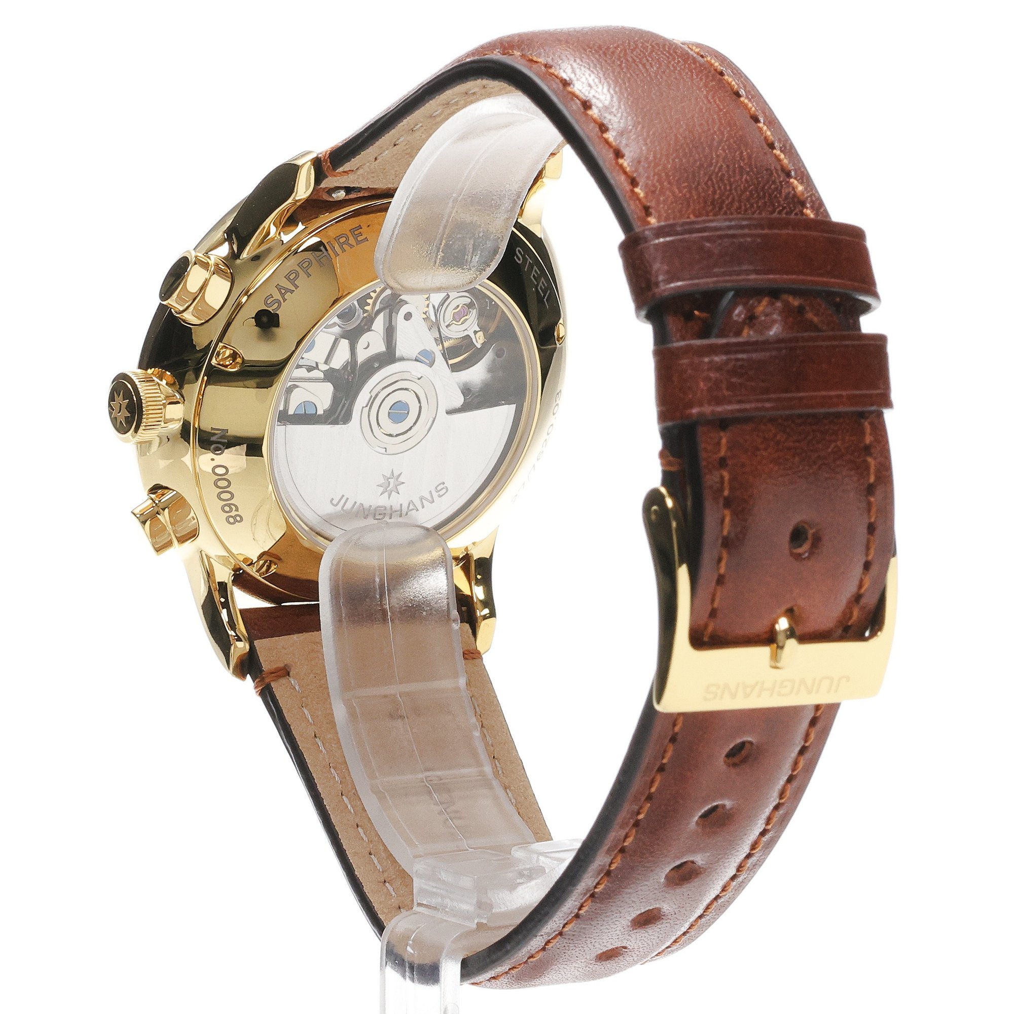 Junghans 27-762003 zegarek złoty elegancki Meister pasek - miniatura 4