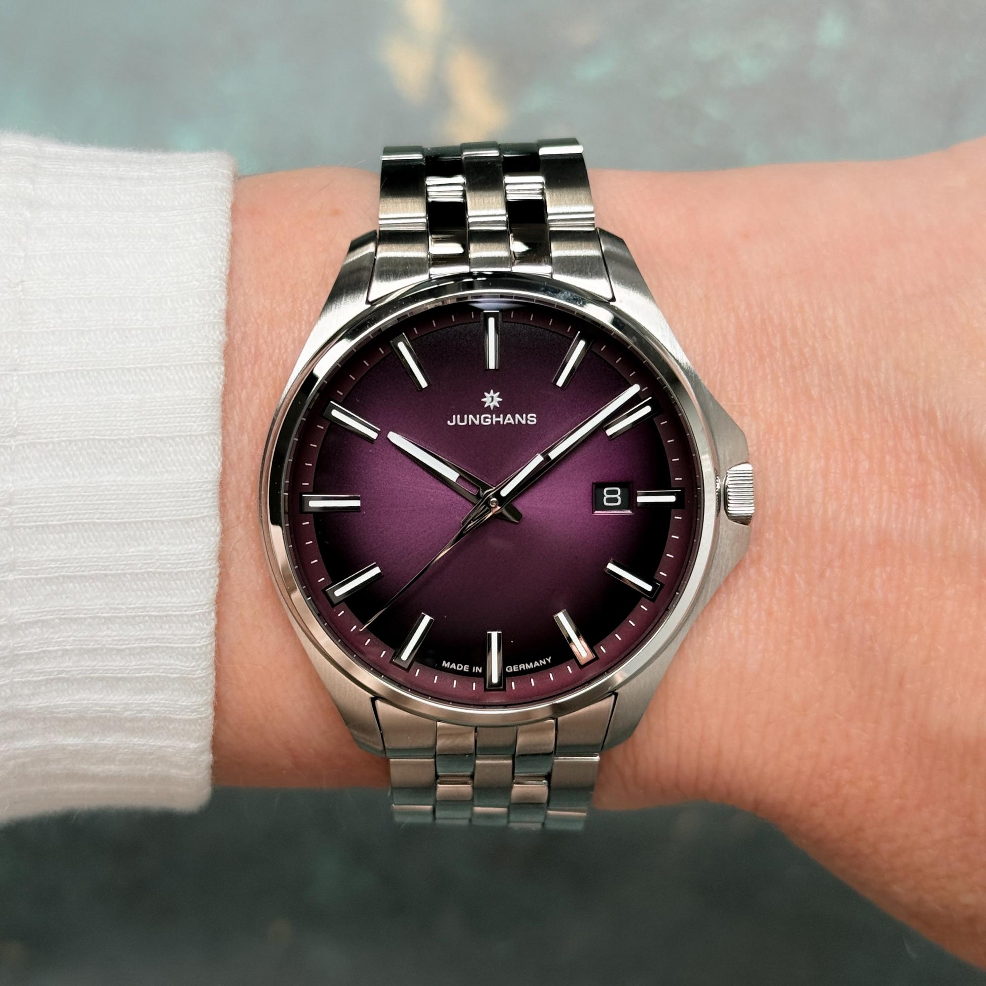 Junghans 47-453244 Meister S Quarz 35 Meister klasyczny zegarek srebrny - miniatura 9