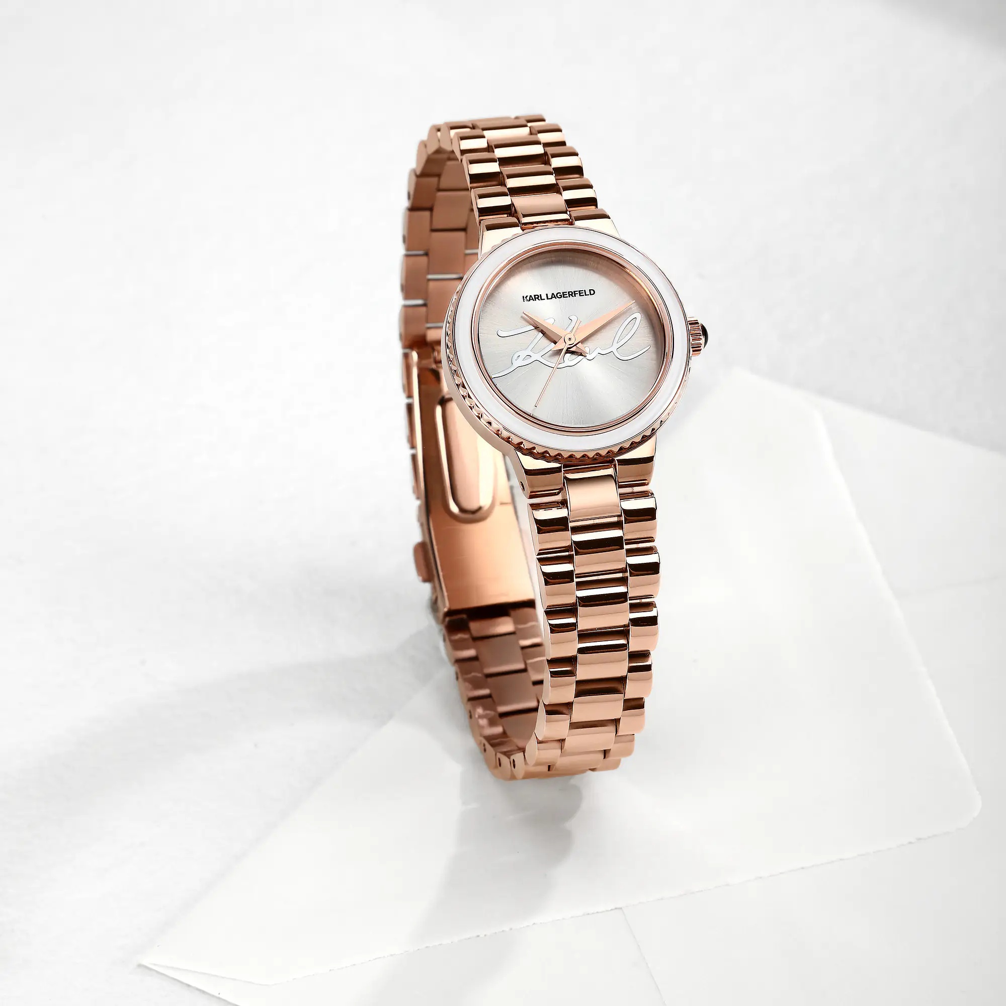 Karl Lagerfeld R0553104507 zegarek różowe złoto klasyczny Damskie bransoleta