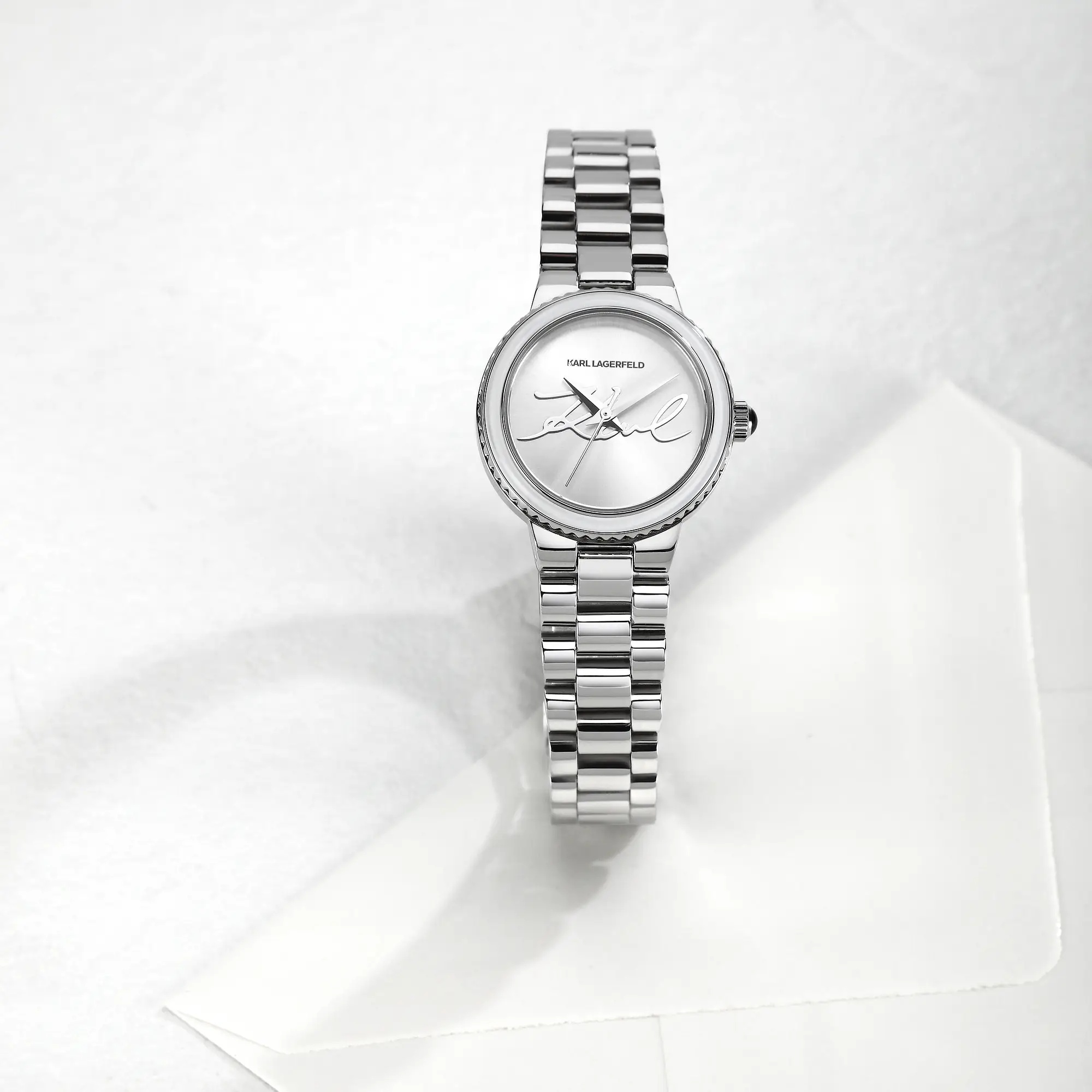 Karl Lagerfeld R0553104509 zegarek srebrny klasyczny Damskie bransoleta - miniatura 7