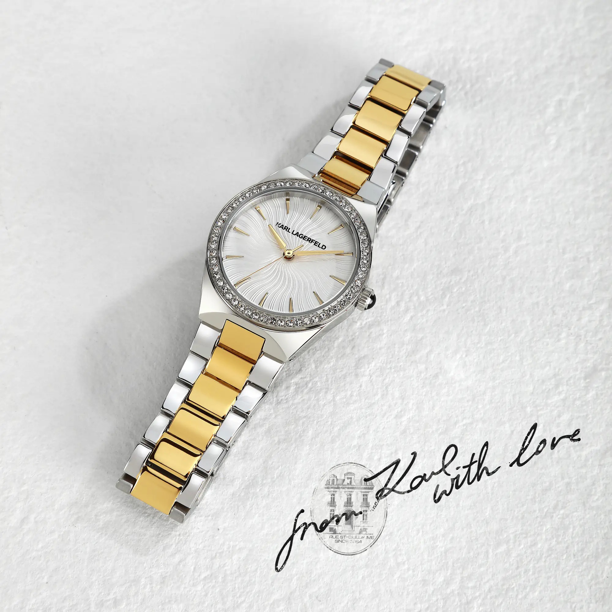 Karl Lagerfeld R0553105505 zegarek srebrny klasyczny Damskie bransoleta