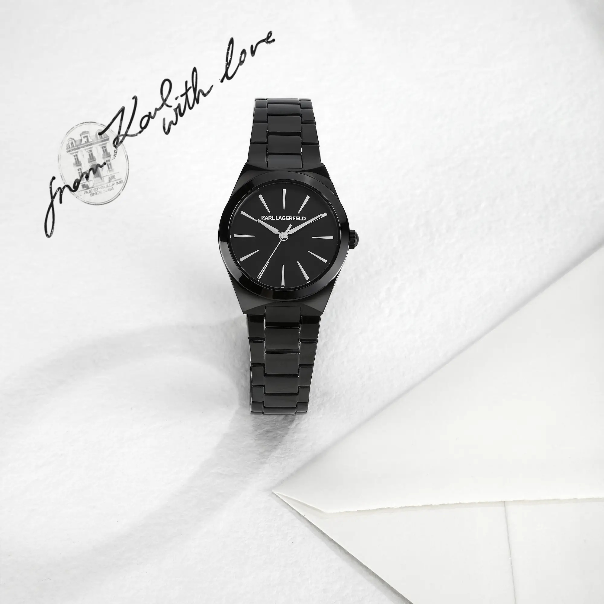 Karl Lagerfeld R0553105508 zegarek czarny klasyczny Damskie bransoleta