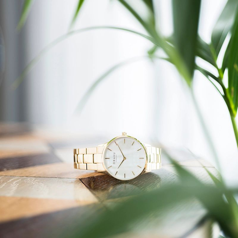 Obaku Denmark V247LXGWSG Slim LYNG LILLE - GOLD zegarek damski klasyczny mineralne utwardzane - miniatura 11
