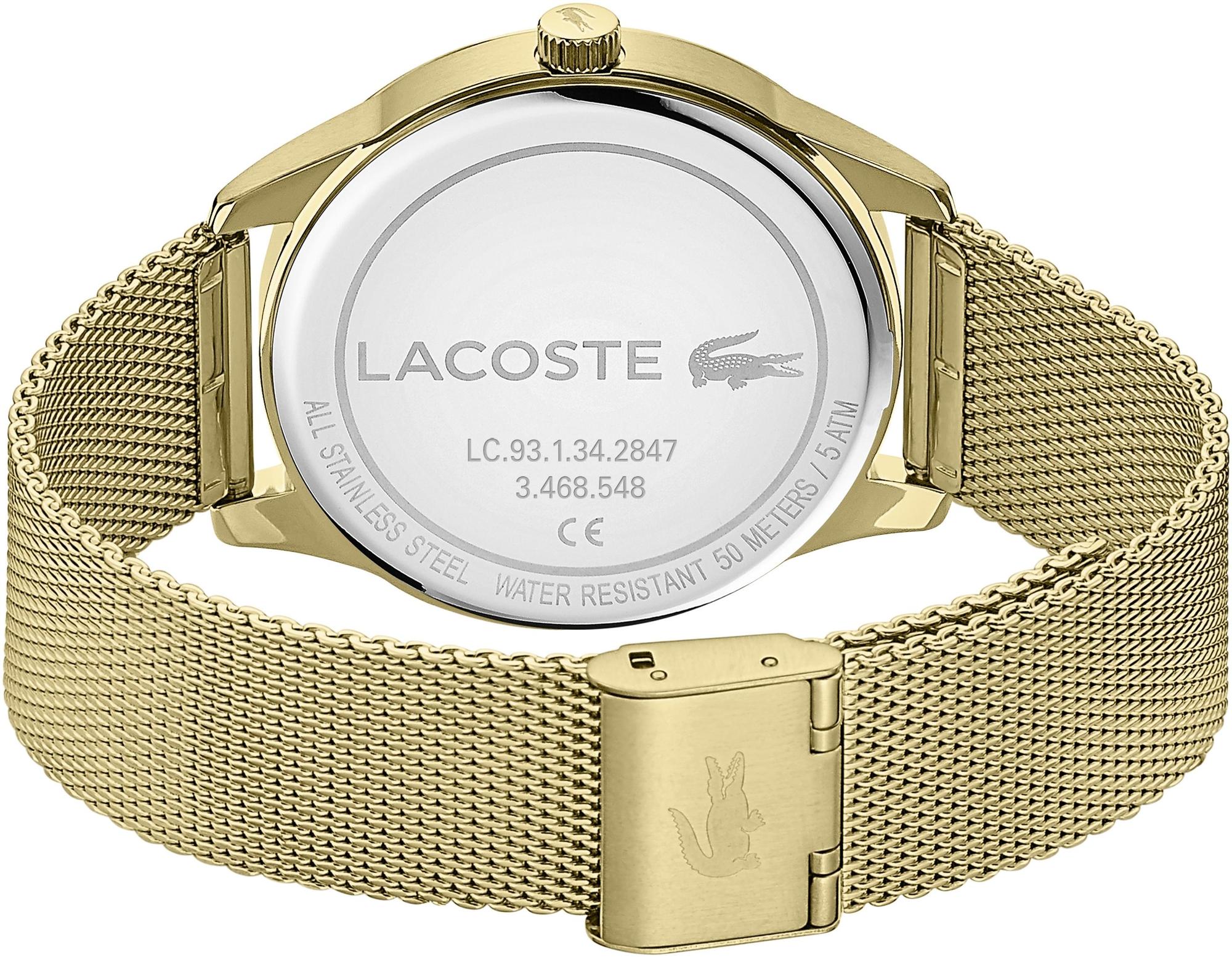 Lacoste 2011104 zegarek złoty klasyczny Męskie bransoleta - miniatura 4