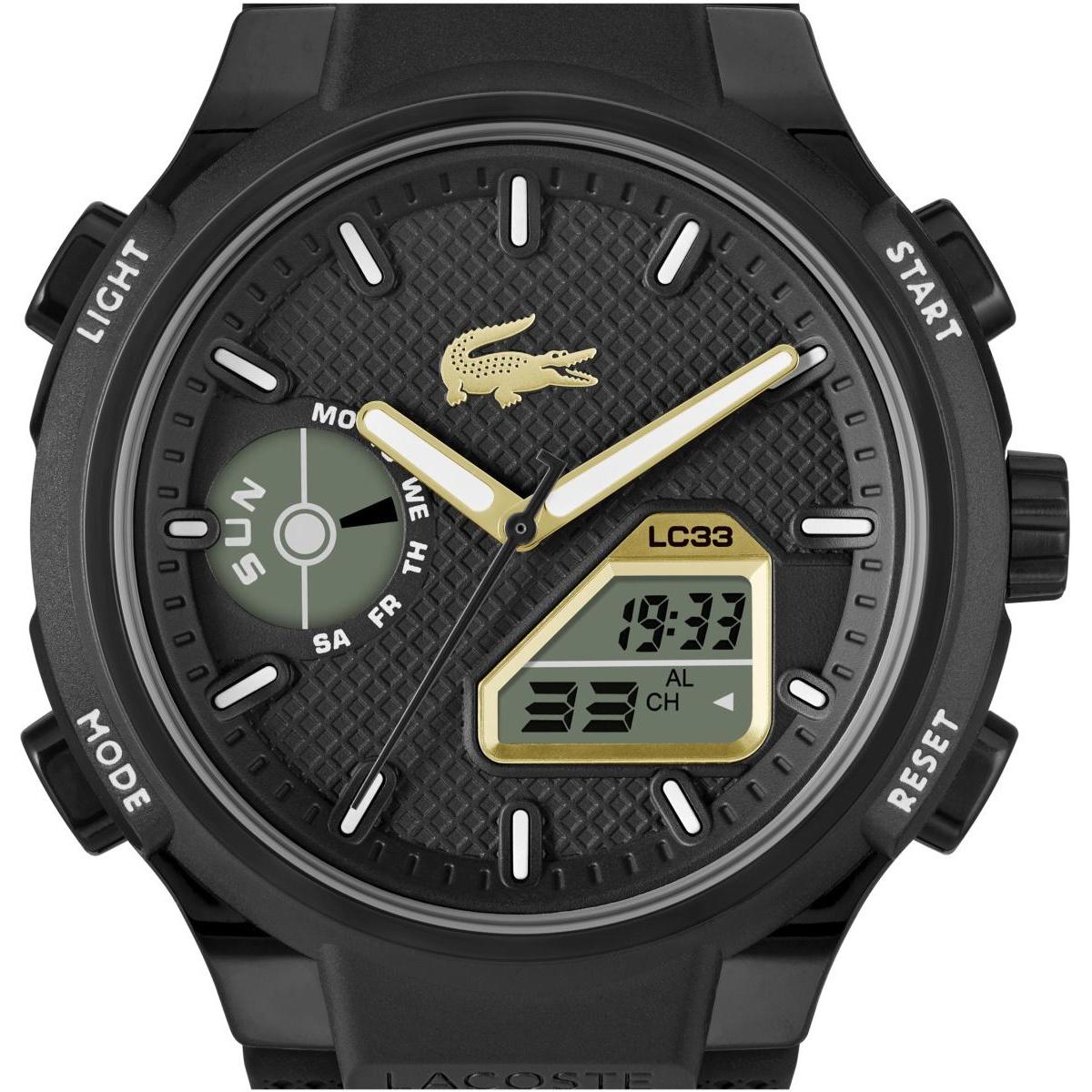 Lacoste 2011435 zegarek czarny sportowy Damskie pasek - miniatura 3