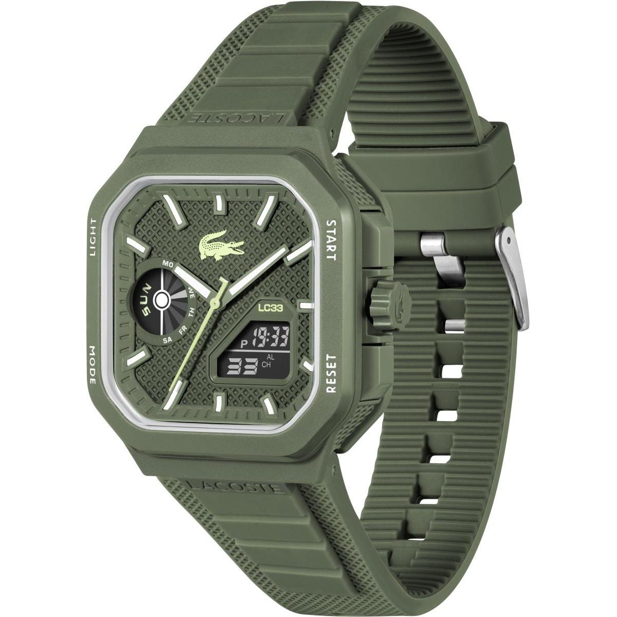 Lacoste 2011505 zegarek zielony sportowy Męskie pasek - miniatura 5