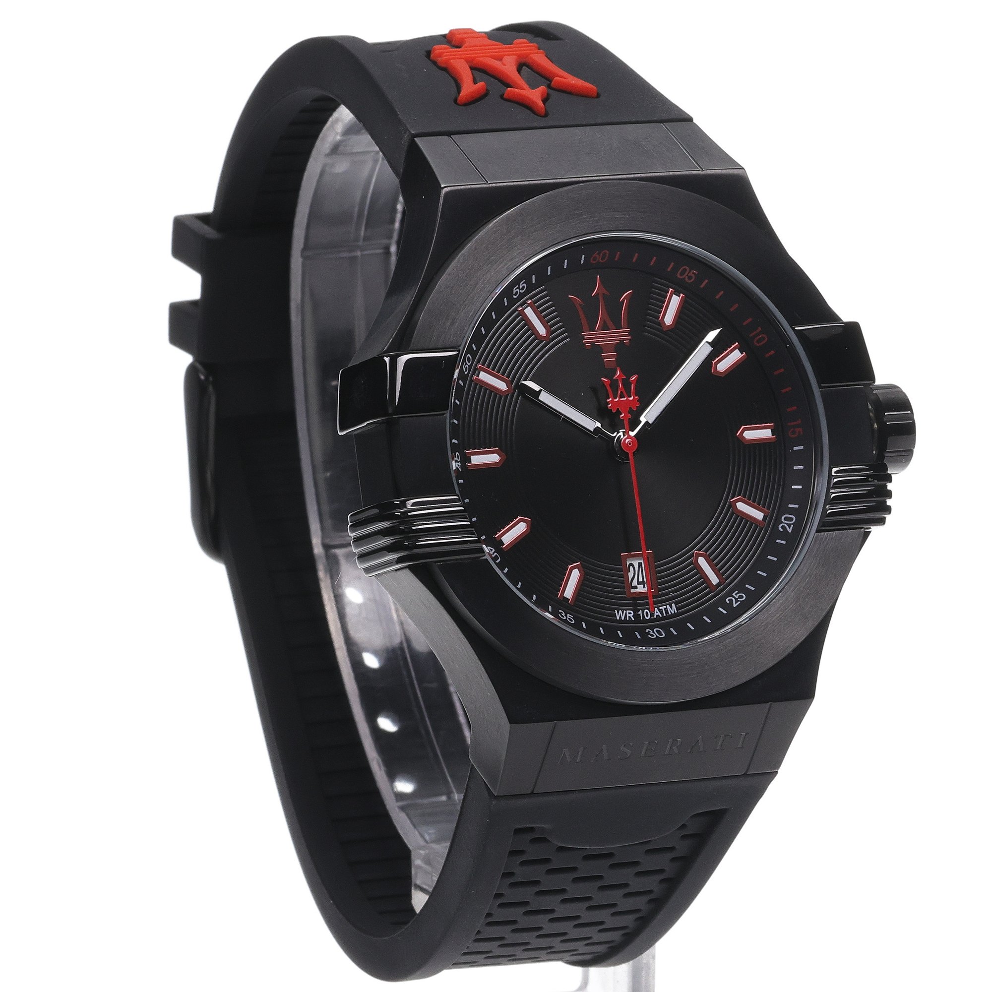 Maserati R8851108020 zegarek czarny klasyczny Potenza pasek