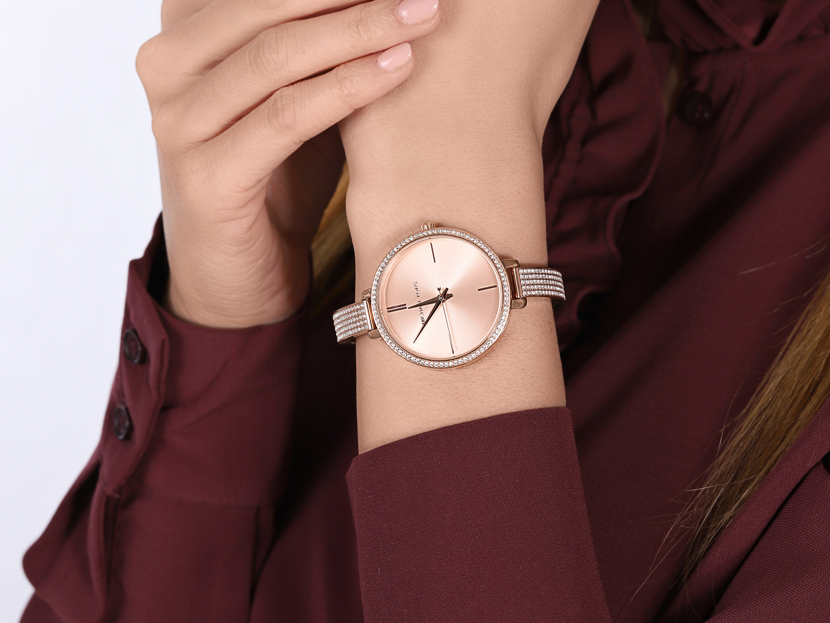 Michael Kors MK3785 zegarek różowe złoto fashion/modowy Jaryn bransoleta - miniatura 2