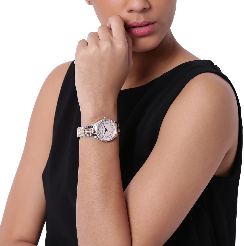 Michael Kors MK3979 Lauryn LAURYN Bicolor Stainless Steel 33mm zegarek damski klasyczny mineralne - miniatura 7