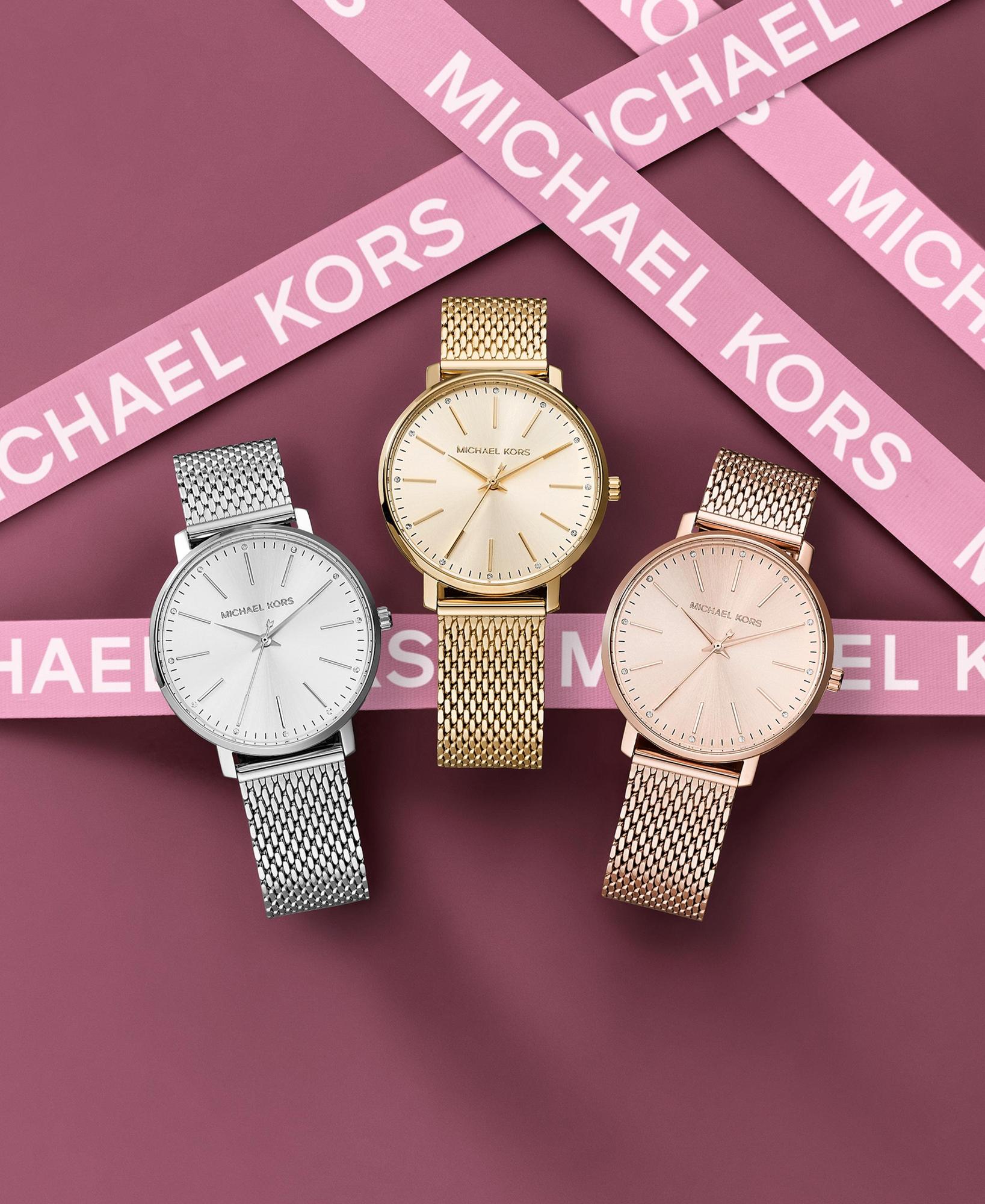 Michael Kors MK4340 PYPER Rose Gold Stainless Steel 38mm Damskie klasyczny zegarek różowe złoto