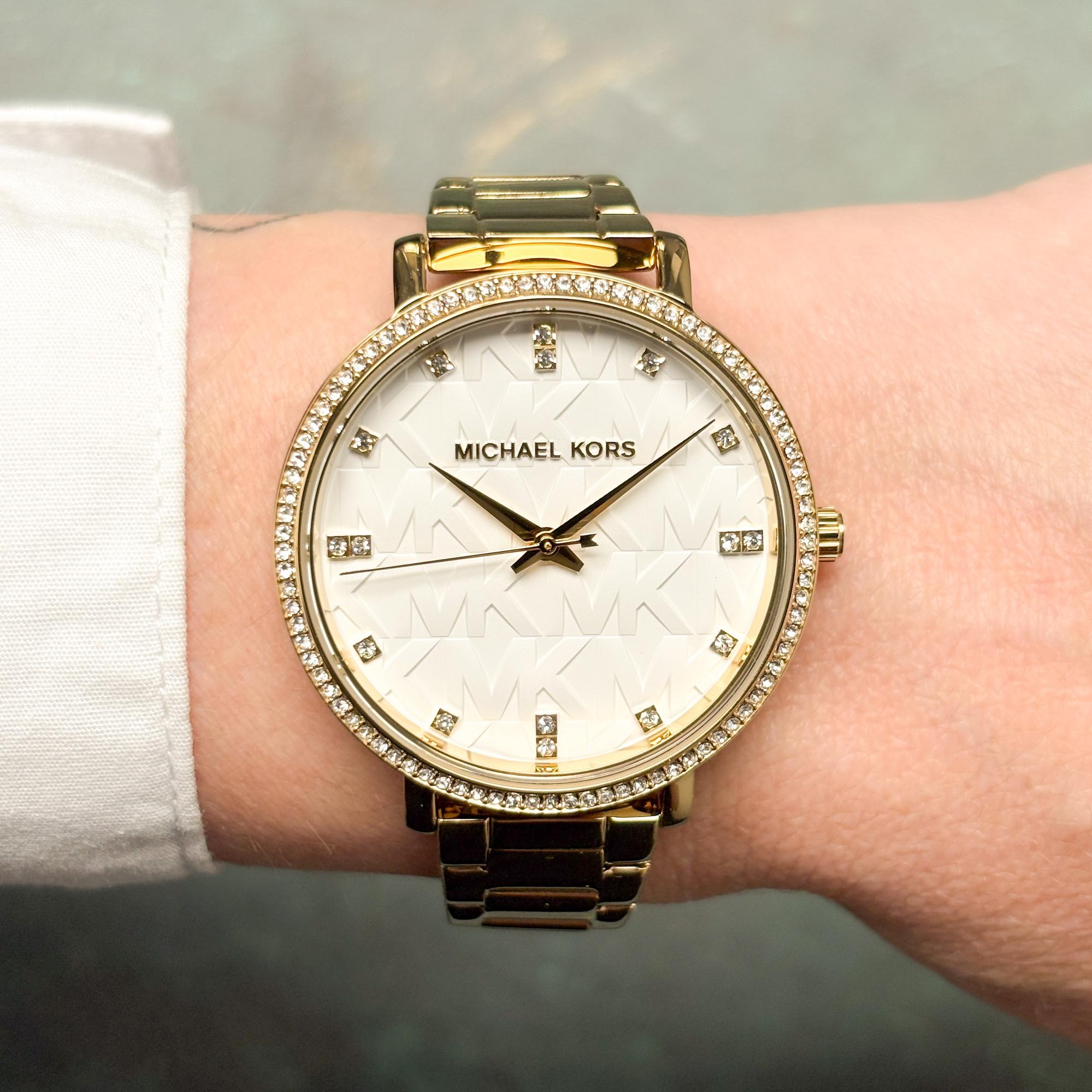 Michael Kors MK4919 zegarek złoty biżuteryjny Pyper bransoleta