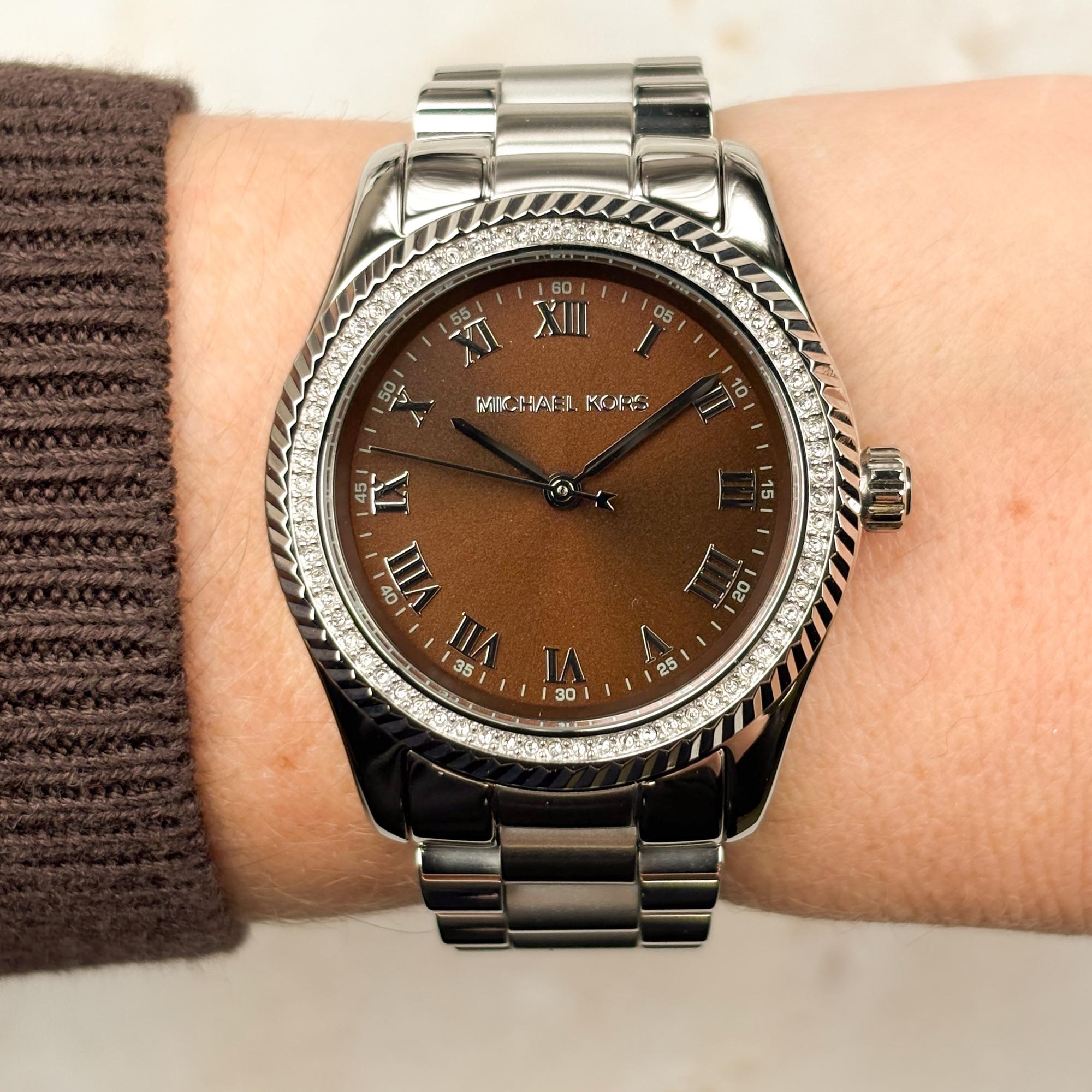 Michael Kors MK7624 zegarek srebrny klasyczny Damskie bransoleta - miniatura 5