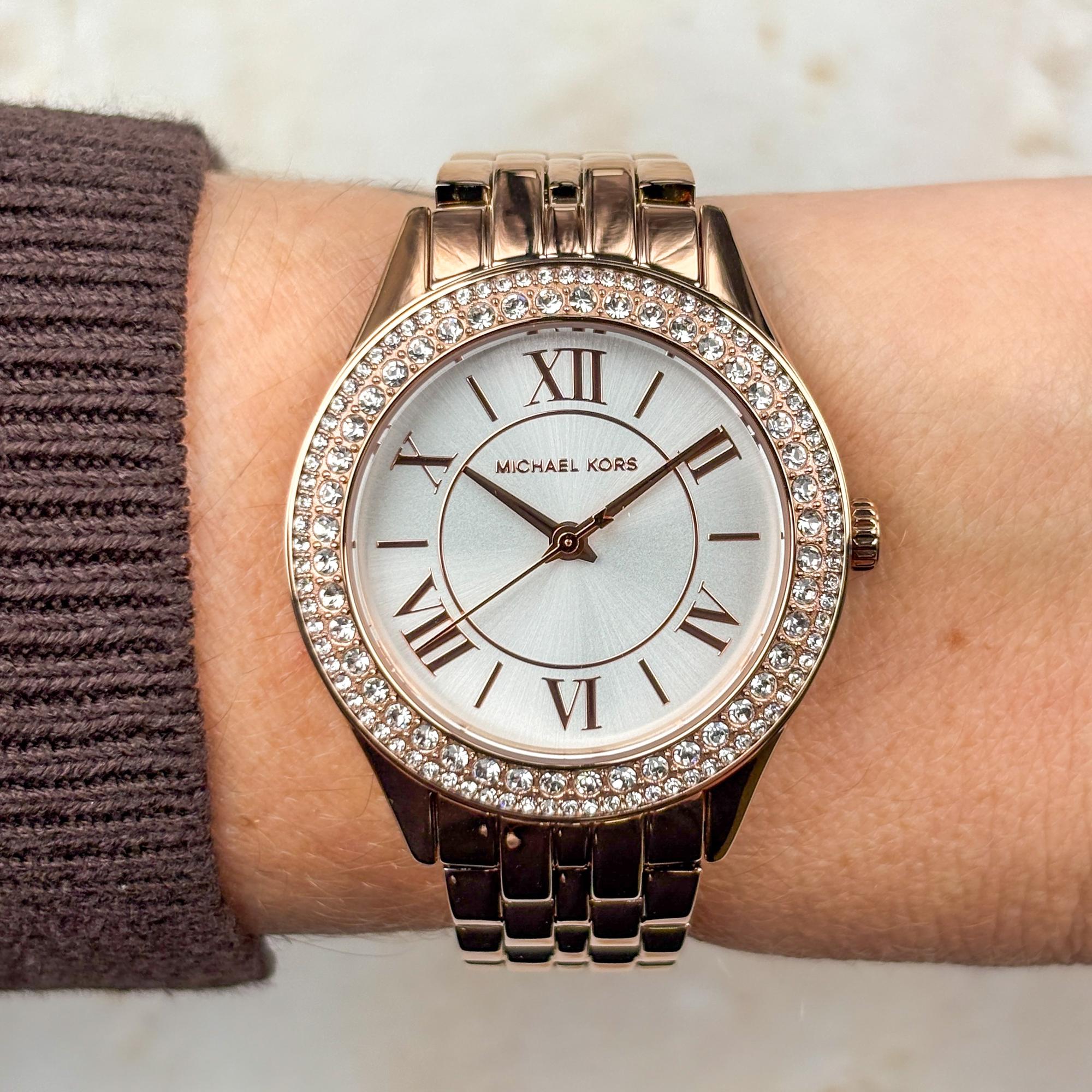 Michael Kors MK7652 zegarek różowe złoto fashion-modowy Damskie bransoleta
