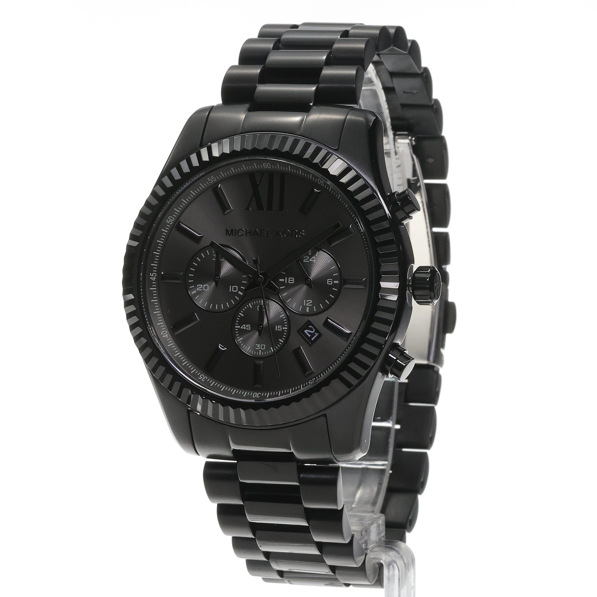 Michael Kors MK9154 LEXINGTON Black Stainless Steel 44mm Męskie klasyczny zegarek czarny