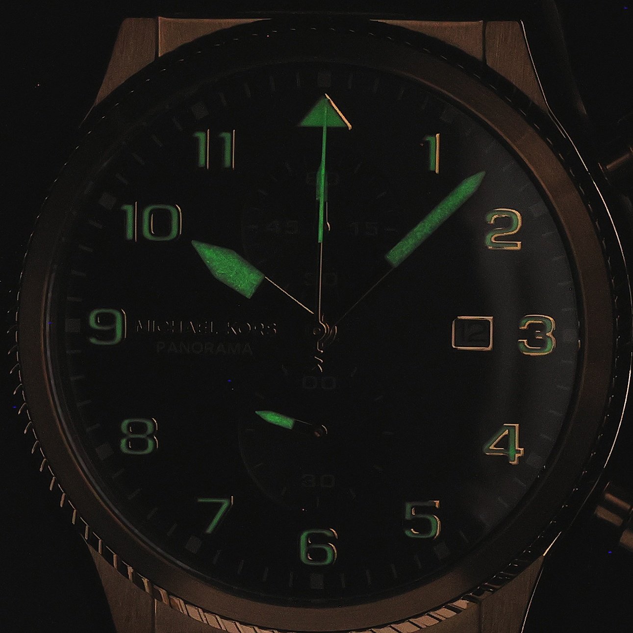 Michael Kors MK9195 Męskie Panorama Gold Stainless Steel 44mm zegarek męski klasyczny mineralne - miniatura 5