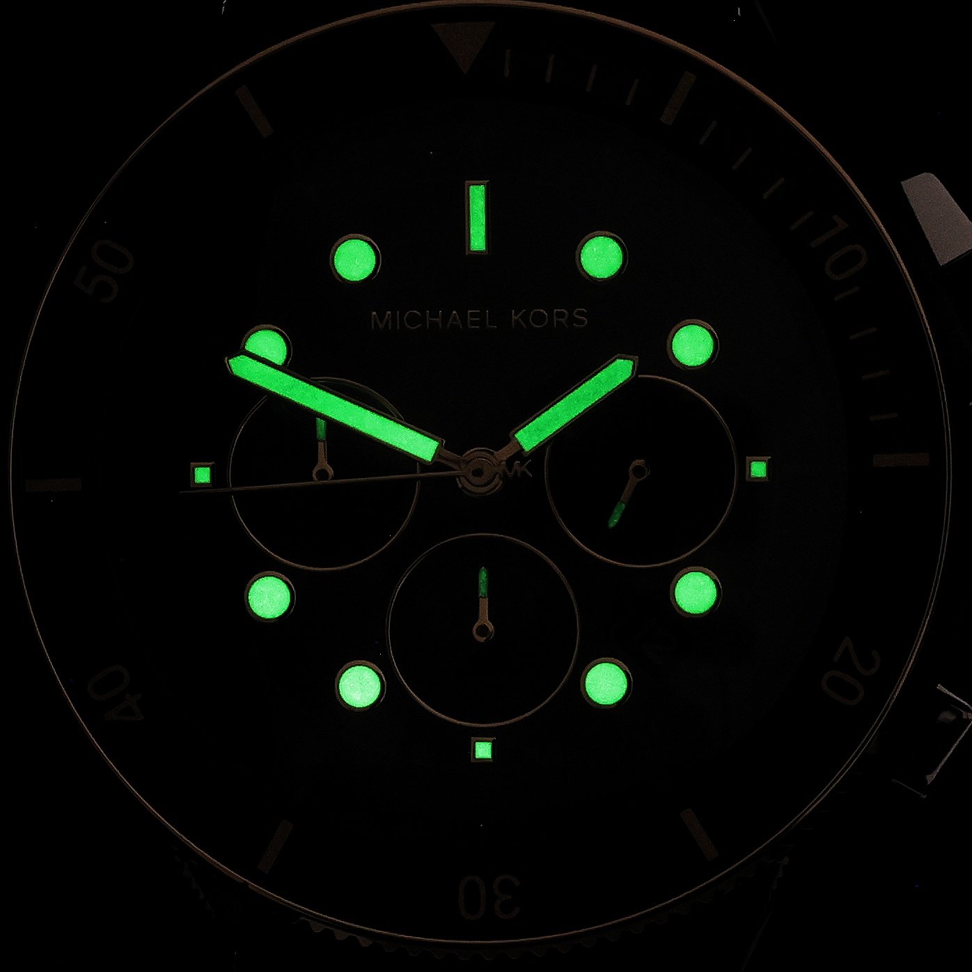 Michael Kors MK9214 Maritime Green Silicone Strap 45mm Michael Kors typudiver zegarek srebrny