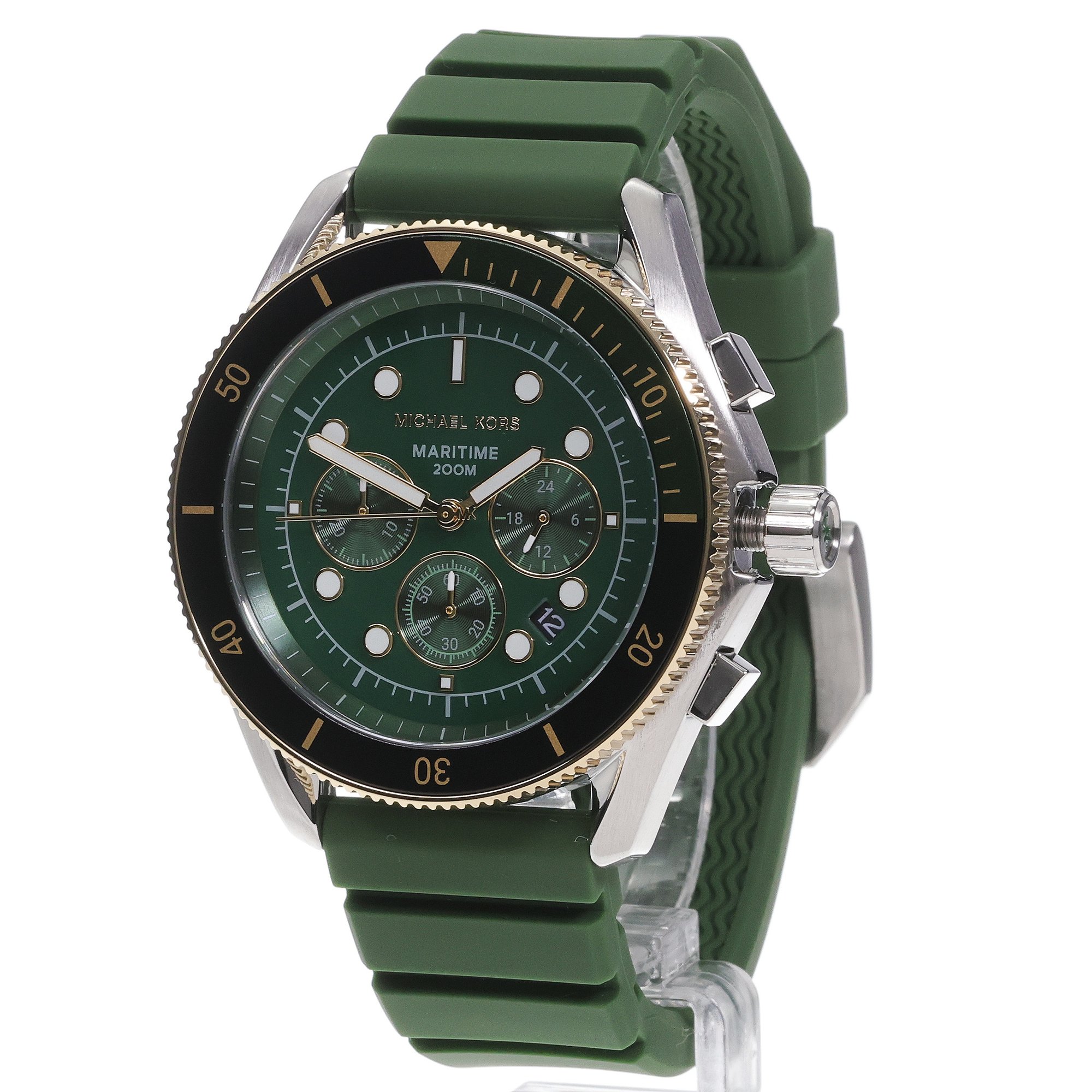 Michael Kors MK9214 Michael Kors Maritime Green Silicone Strap 45mm zegarek męski typudiver mineralne