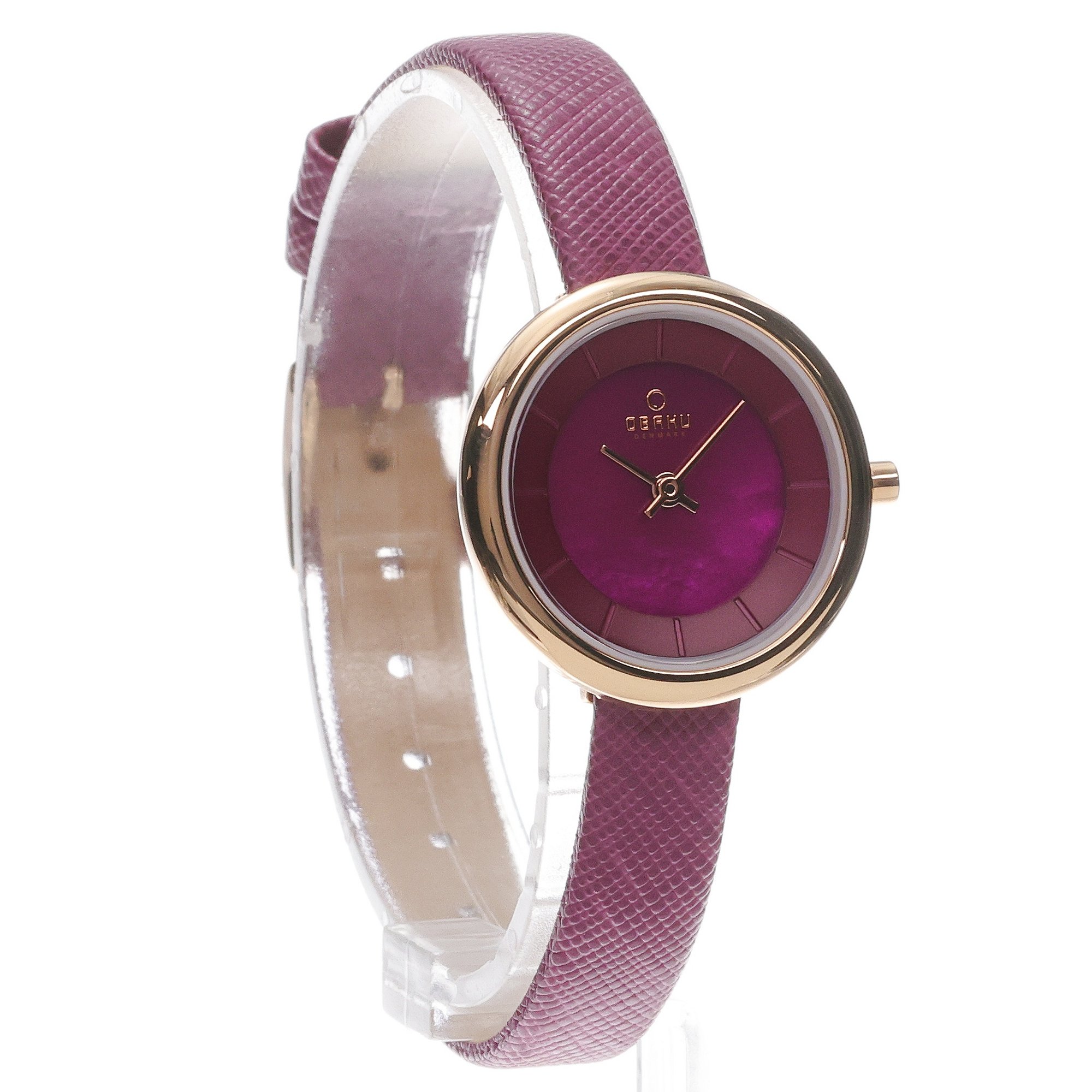 Obaku Denmark V146LVQRD zegarek różowe złoto klasyczny Damskie pasek