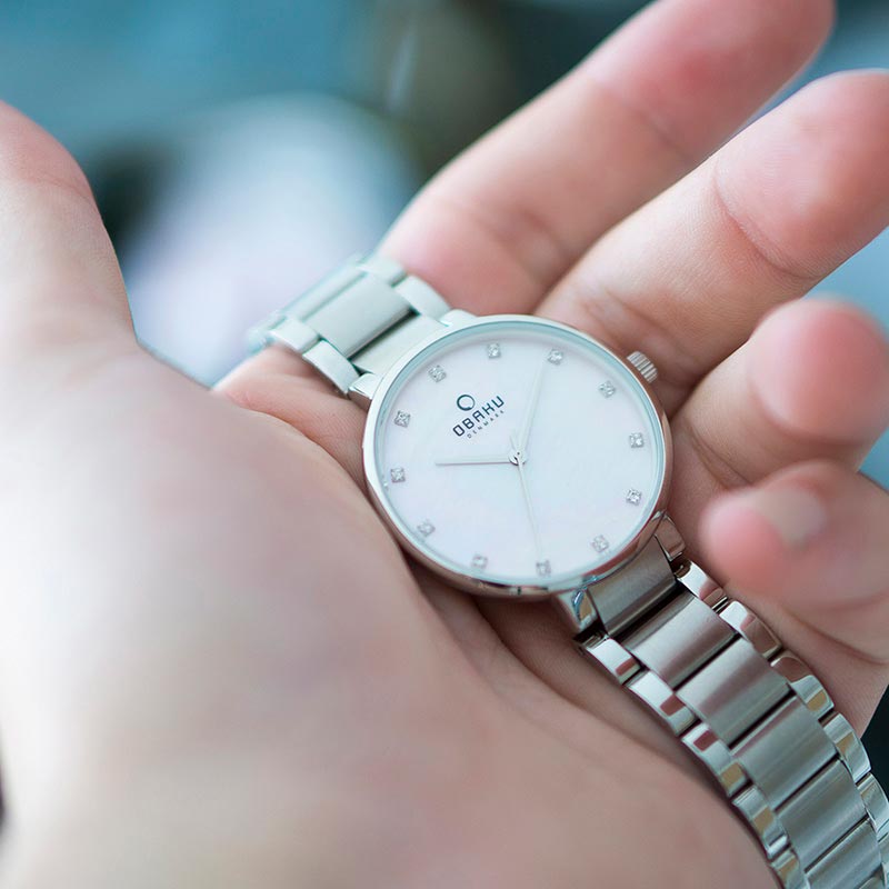 Obaku Denmark V189LXCPSC zegarek srebrny klasyczny Slim bransoleta