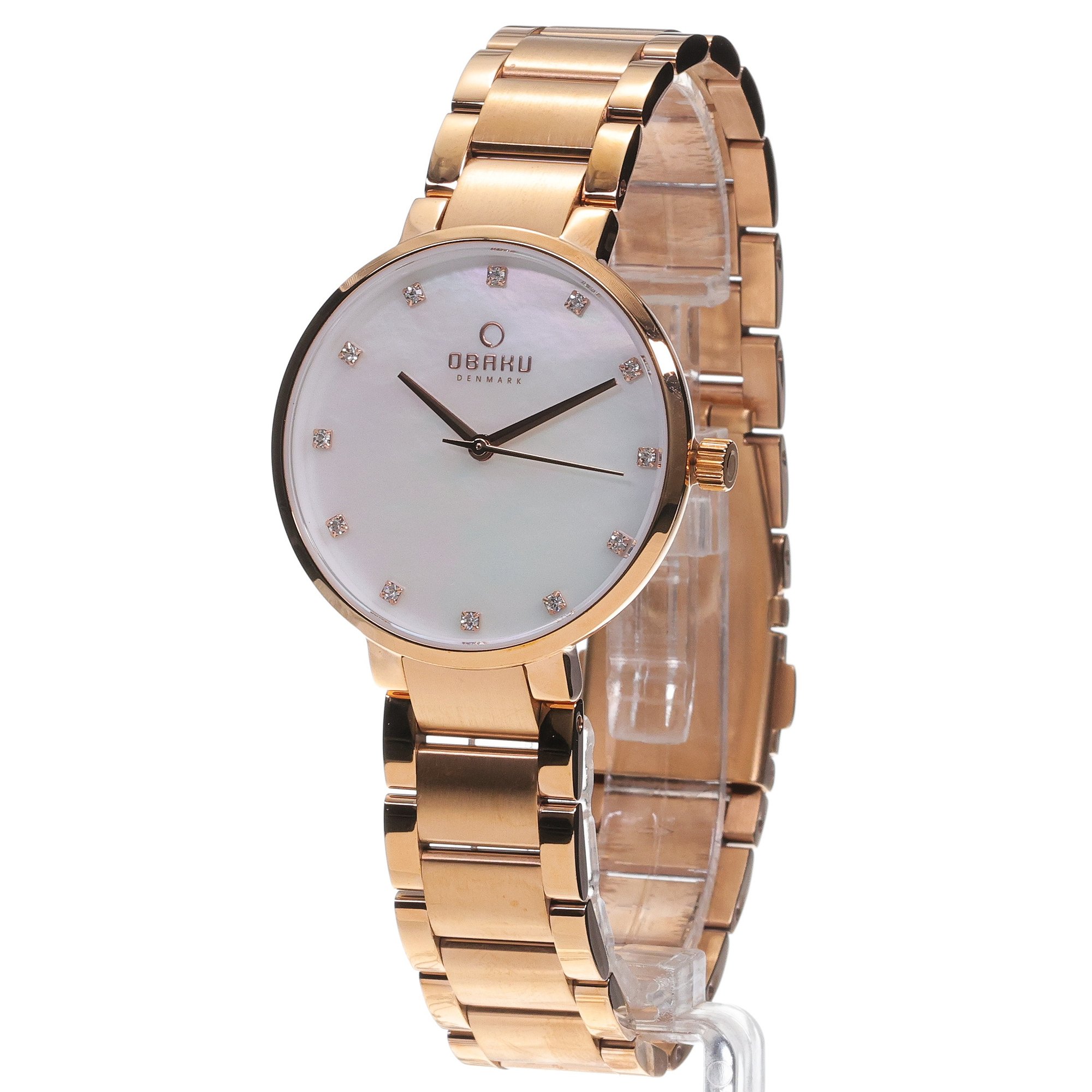 Obaku Denmark V189LXVWSV GLAD - FUCHSIA - Christian Mikkelsen Slim klasyczny zegarek różowe złoto