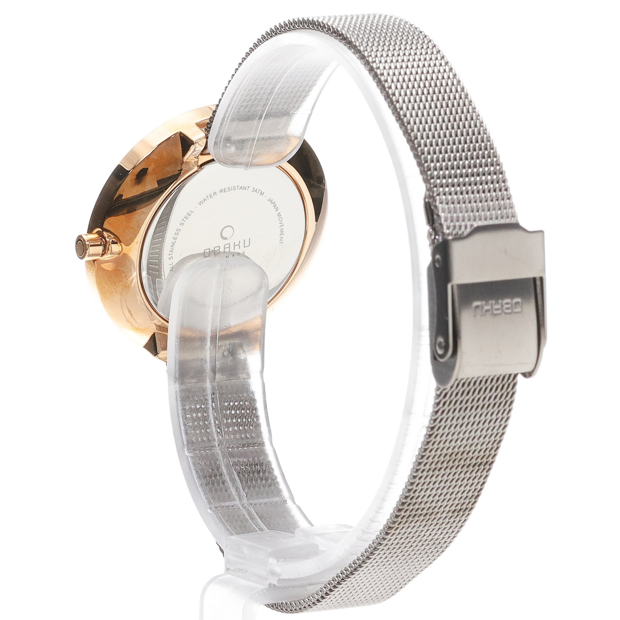 Obaku Denmark V195LXVJMJ Vand - Granite - Lau Liengård Ruge Damskie klasyczny zegarek różowe złoto - miniatura 4