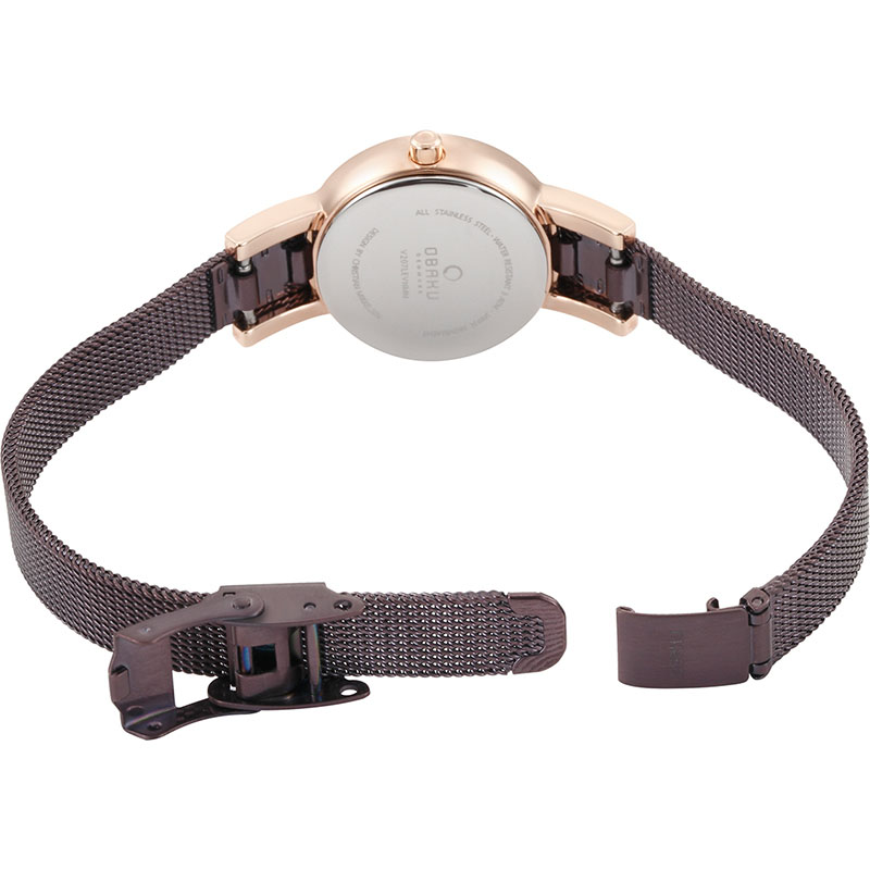 Obaku Denmark V207LEVNMN zegarek różowe złoto klasyczny Slim bransoleta - miniatura 5