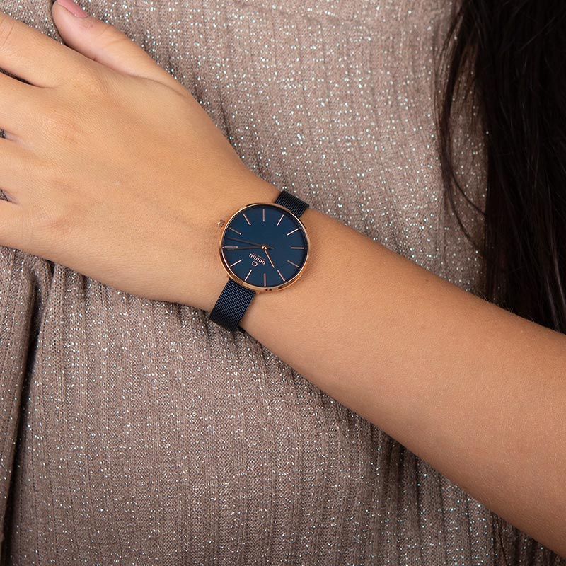 Obaku Denmark V211LXVLML MYNTE - OCEAN Slim klasyczny zegarek różowe złoto - miniatura 7
