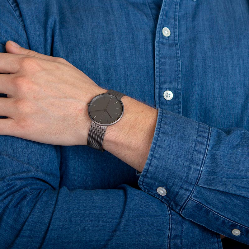 Obaku Denmark V219GXUUMU HASSEL - SMOKEY zegarek klasyczny Slim - miniatura 6