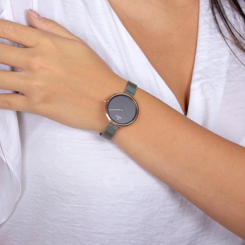 Obaku Denmark V227LXVJMJ zegarek damski Slim różowe złoto - miniatura 7