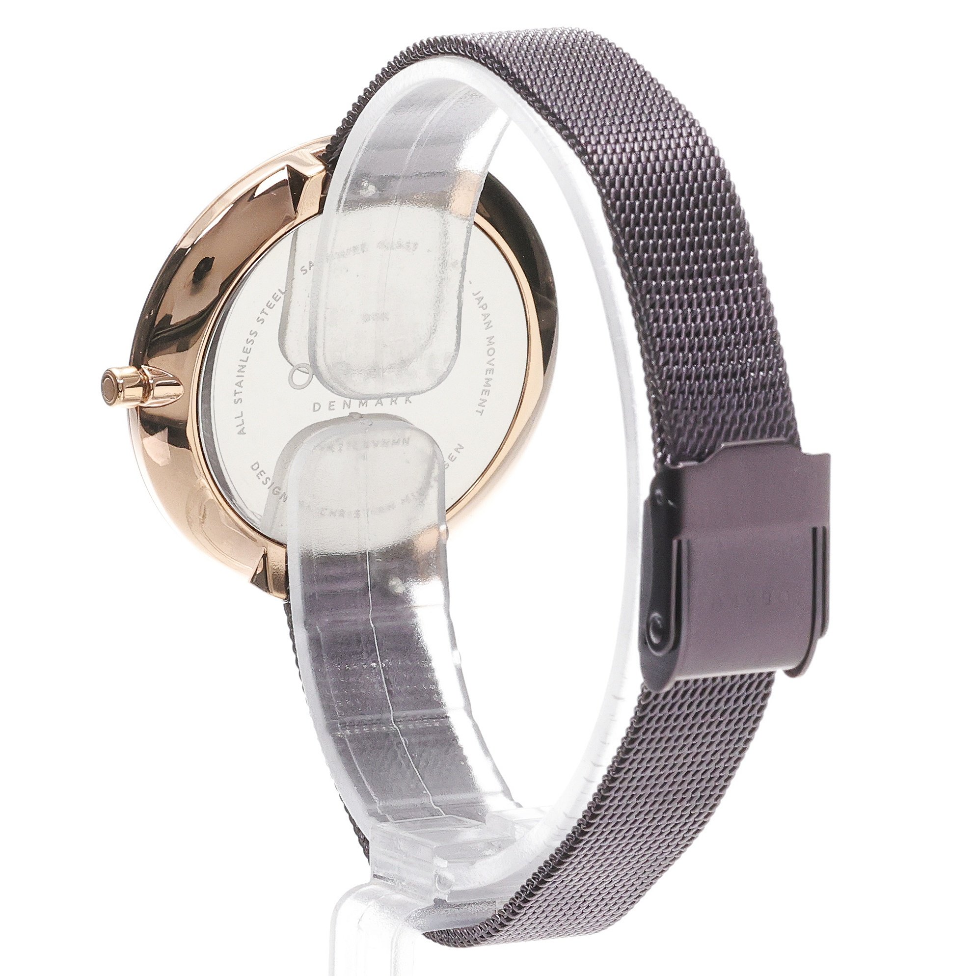 Obaku Denmark V227LXVNMN Dok - Walnut - Christian Mikkelsen Damskie klasyczny zegarek różowe złoto - miniatura 4
