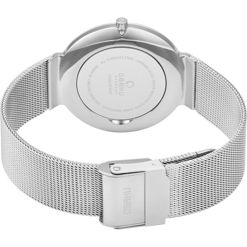 Obaku Denmark V230LXCWMC PAPIR LILLE - STEEL Slim klasyczny zegarek srebrny - miniatura 9