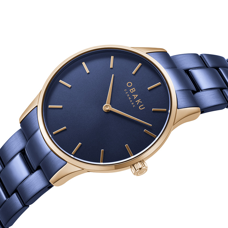 Obaku Denmark V247LXVLSL zegarek różowe złoto klasyczny Slim bransoleta