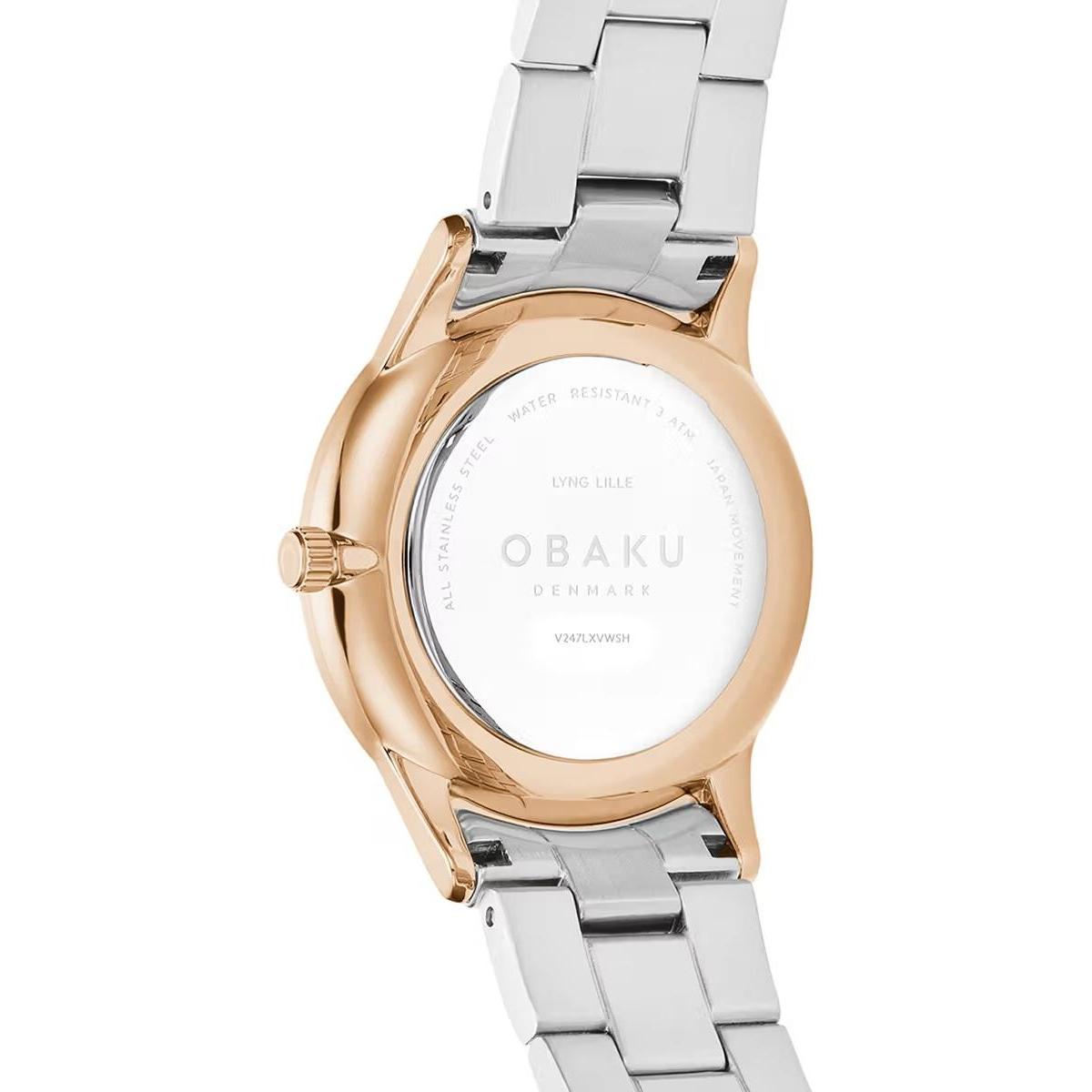 Obaku Denmark V247LXVWSH zegarek różowe złoto klasyczny Damskie bransoleta