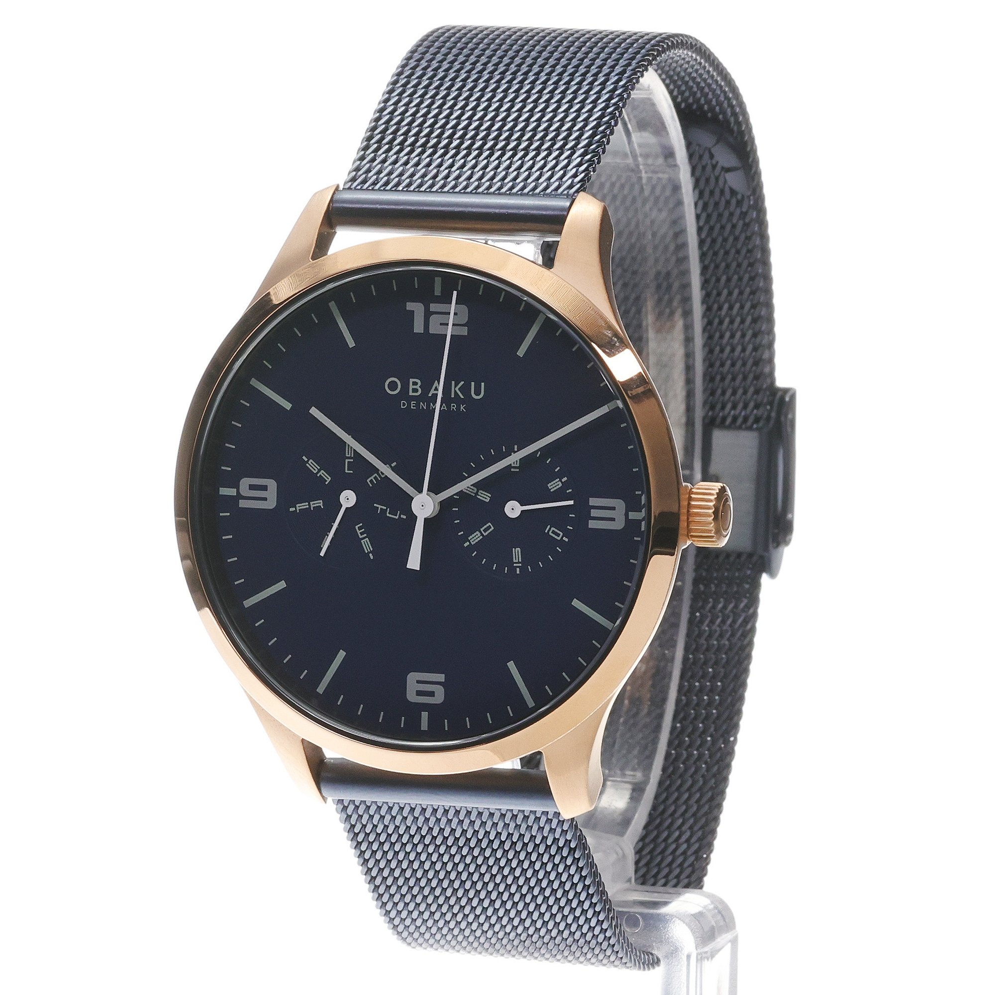 Obaku Denmark V249GMVLML zegarek męski Męskie różowe złoto - miniatura 2