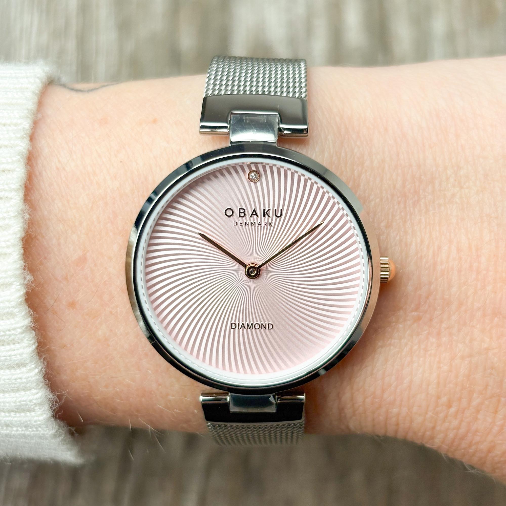 Obaku Denmark V256LXCPMC-PTV zegarek srebrny klasyczny Damskie bransoleta