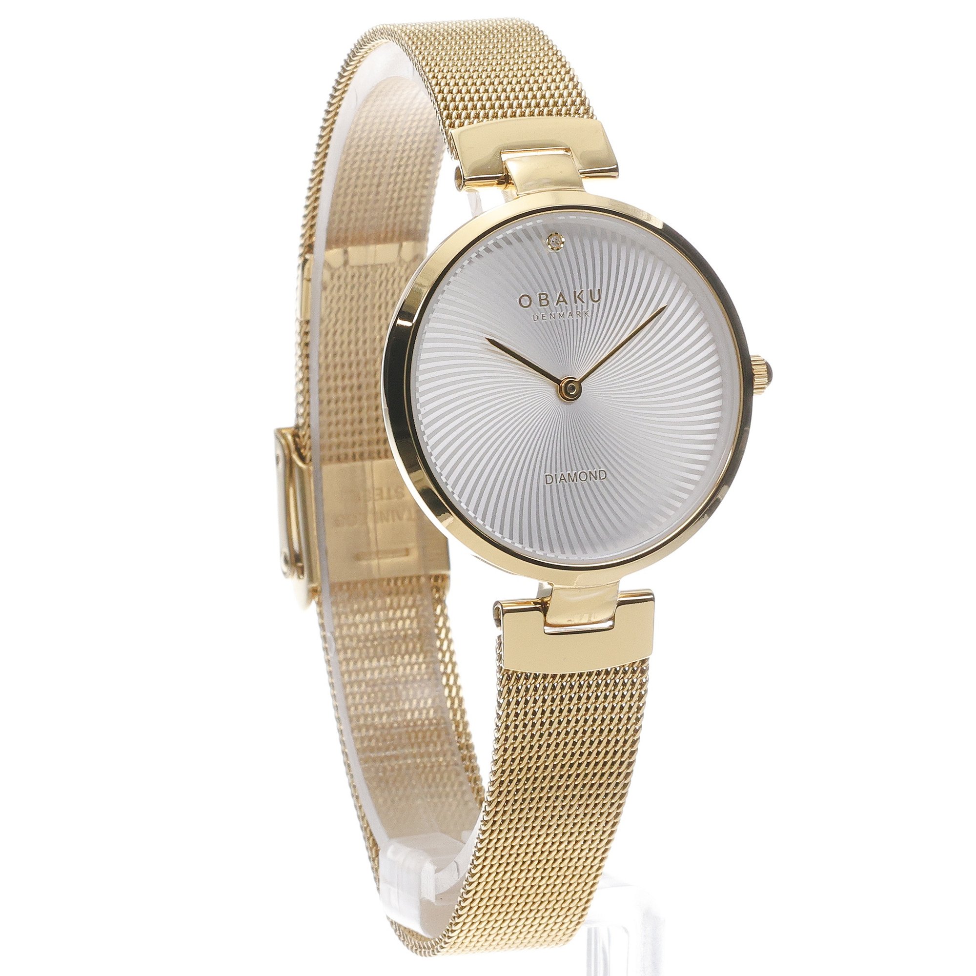 Obaku Denmark V256LXGIMG Damskie Diamant - Gold - Aros Design House zegarek damski klasyczny mineralne utwardzane - miniatura 3