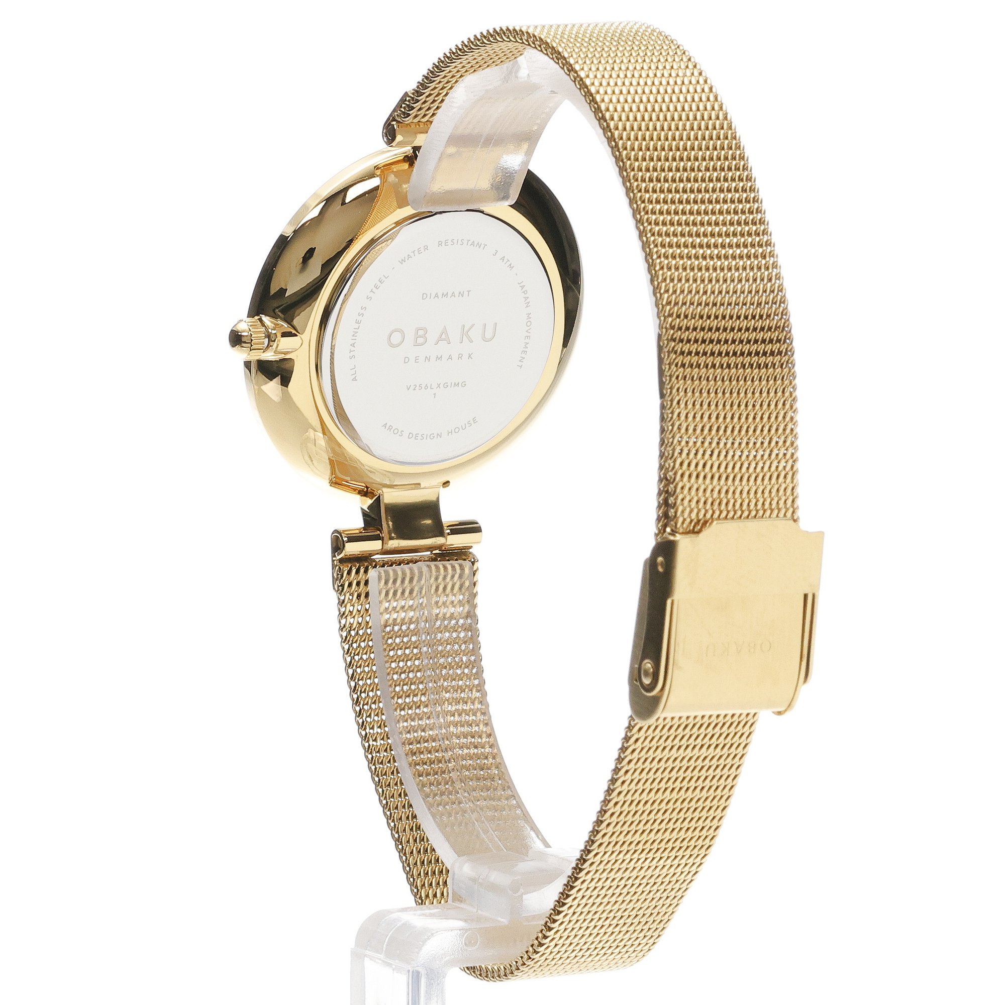 Obaku Denmark V256LXGIMG Diamant - Gold - Aros Design House Damskie klasyczny zegarek złoty - miniatura 4
