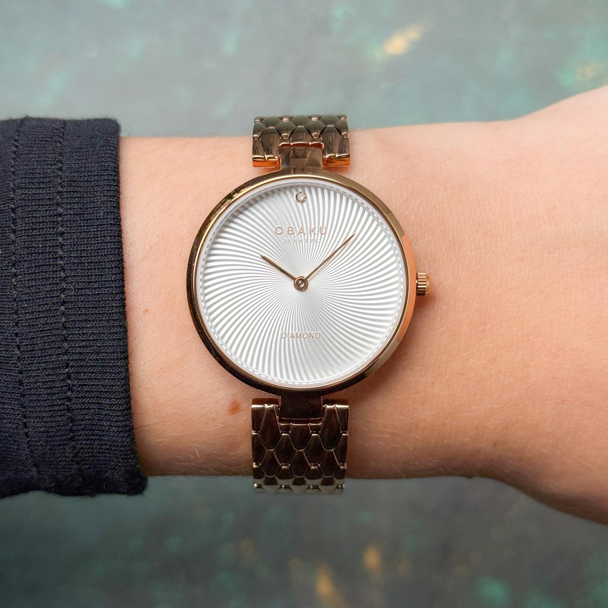 Obaku Denmark V256LXVISV Damskie Diamant - Fuchsia zegarek damski klasyczny mineralne utwardzane - miniatura 8