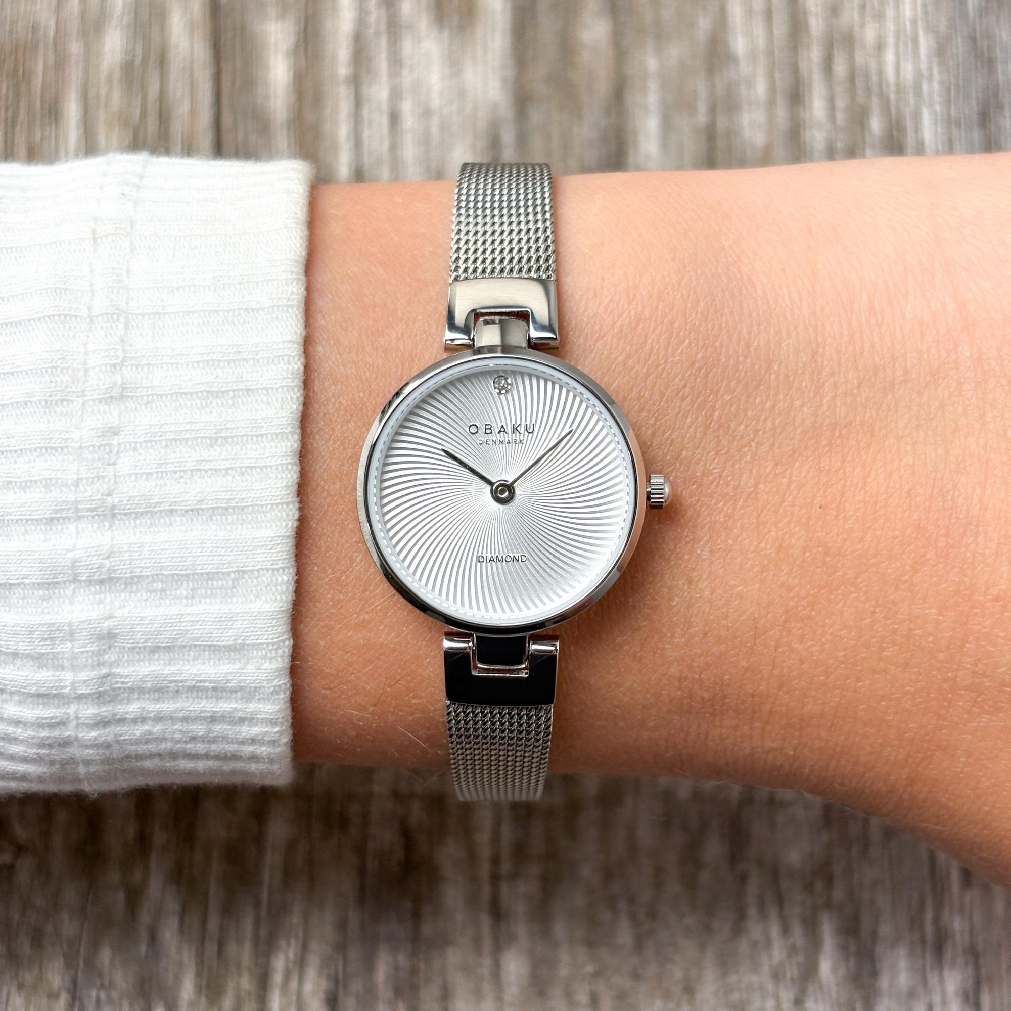 Obaku Denmark V256SXCIMC Damskie DIAMANT PETITE - STEEL zegarek damski fashion-modowy mineralne utwardzane - miniatura 8