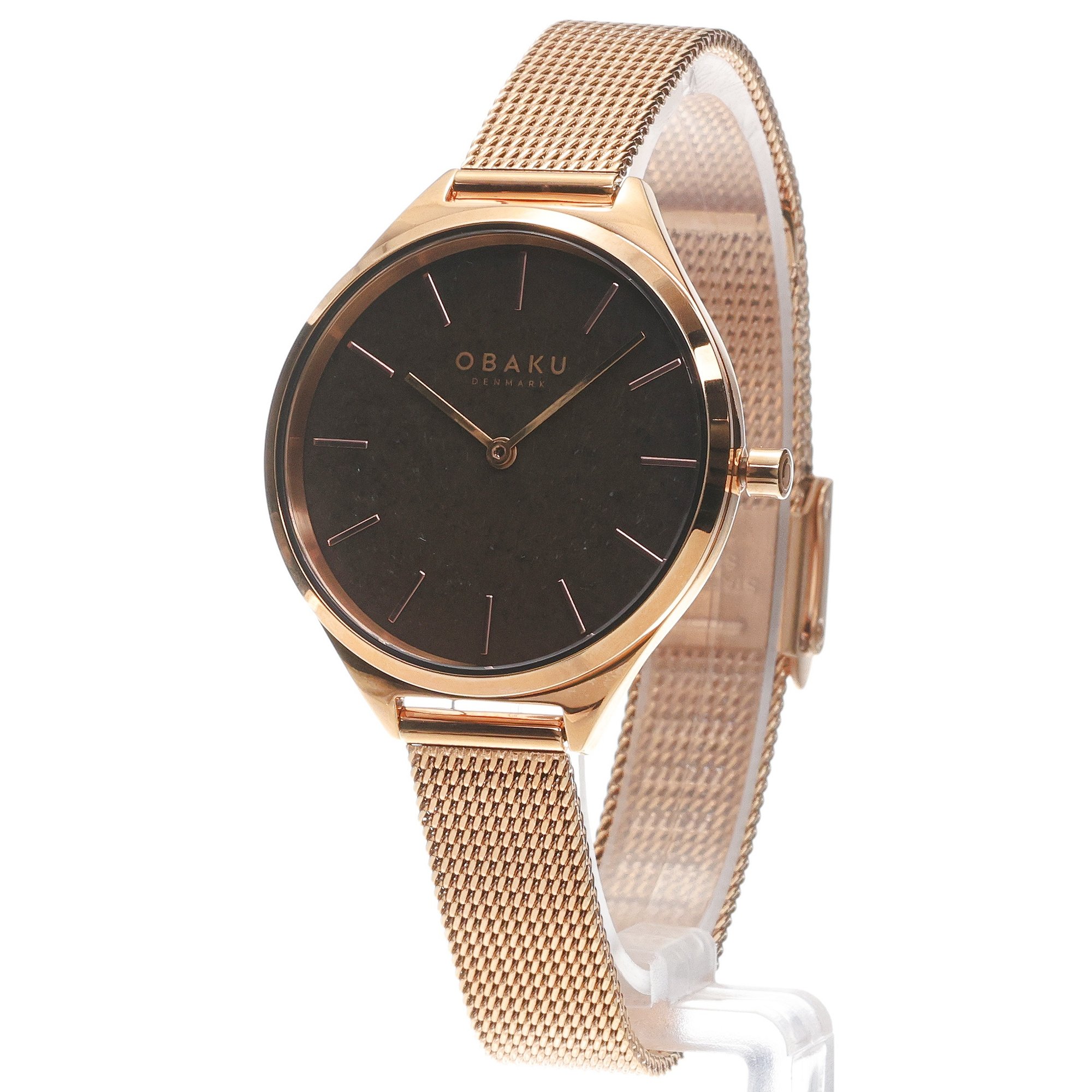 Obaku Denmark V257LHVNMV Damskie Kaffe - Chocolate - Aros Design House zegarek damski klasyczny mineralne utwardzane - miniatura 2