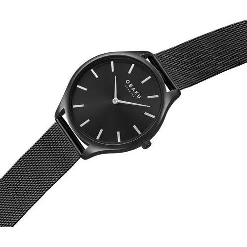 Obaku Denmark V260LXBBMB TANG LILLE - DARK - Aros Design House zegarek klasyczny Męskie