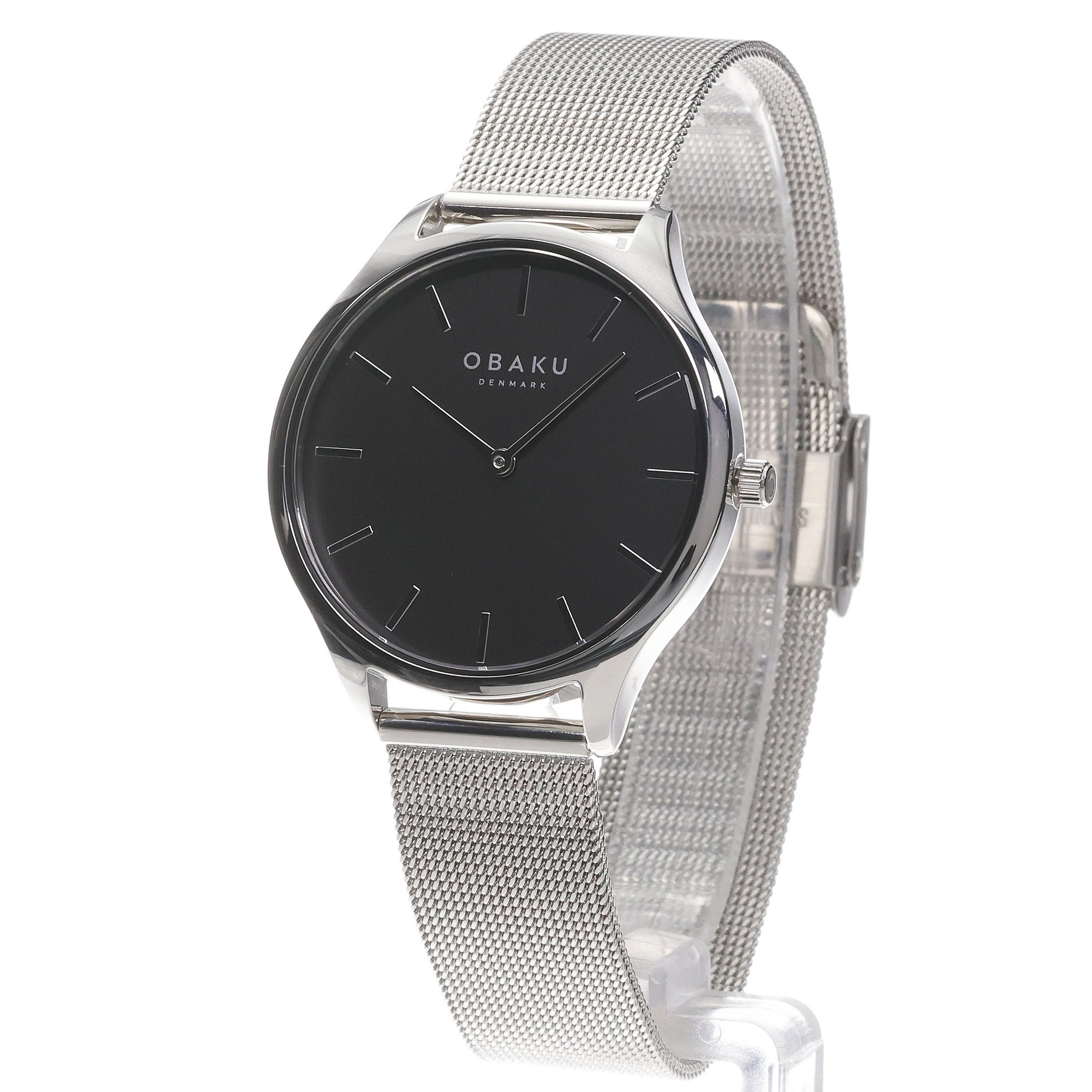 Obaku Denmark V260LXCBMC Damskie Tang Lille - Onyx - Aros Design House zegarek damski klasyczny mineralne utwardzane - miniatura 2