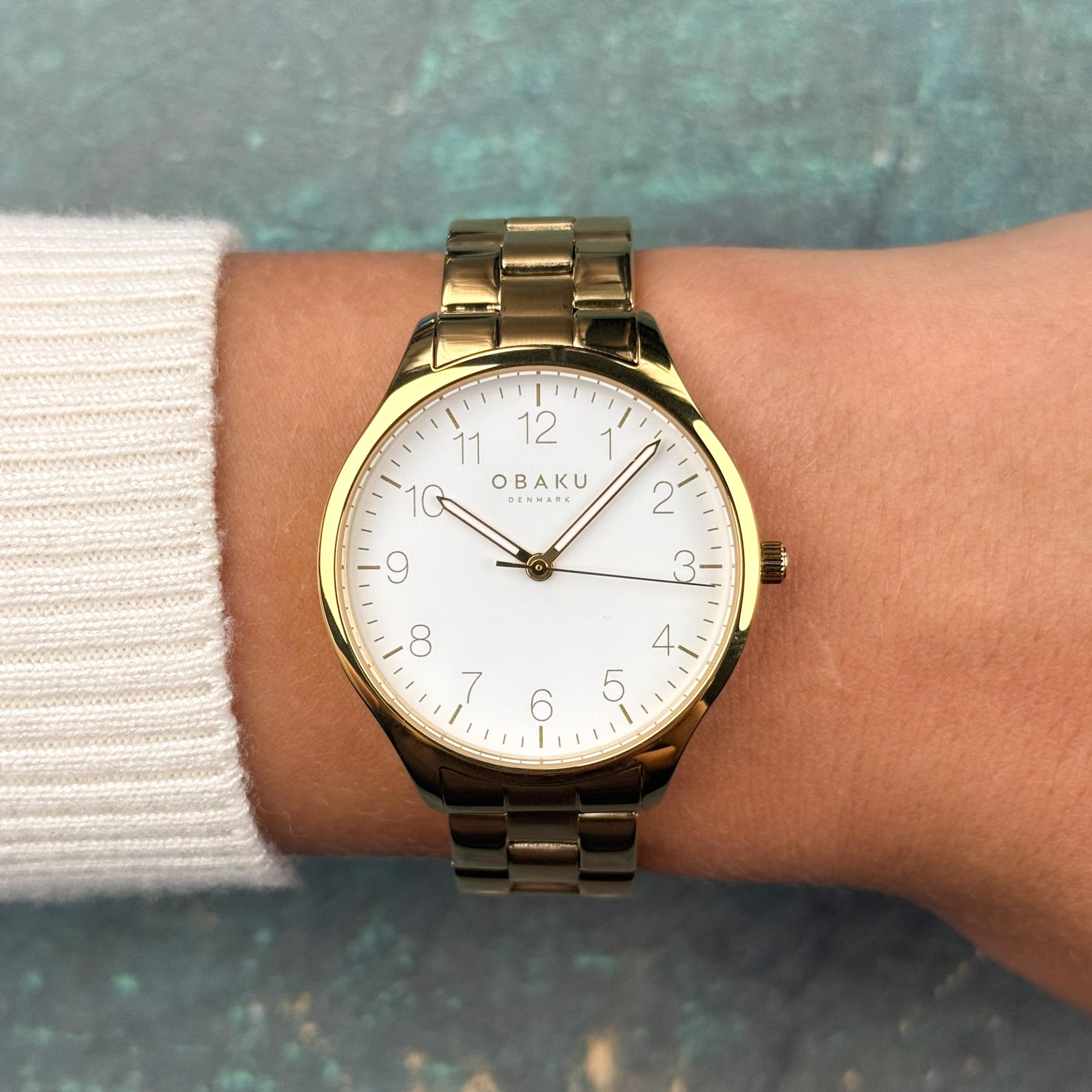 Obaku Denmark V260LXGWSG-DAF Falke - Cider Damskie klasyczny zegarek złoty - miniatura 9