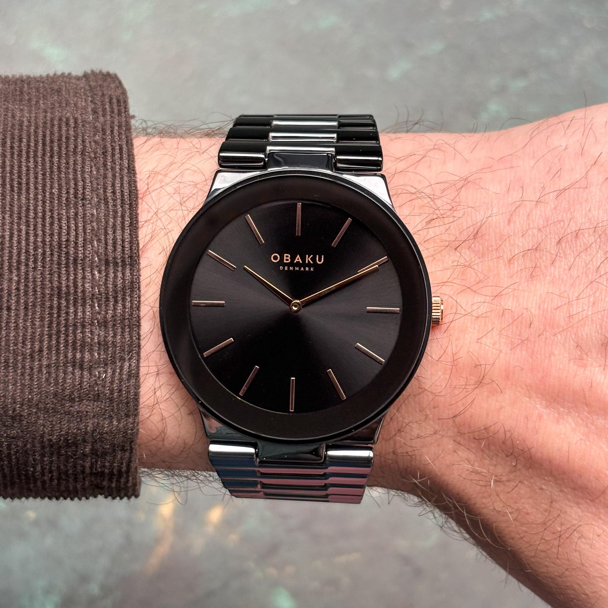 Obaku Denmark V281GXBBCB Svale - Dark Męskie klasyczny zegarek czarny - miniatura 9